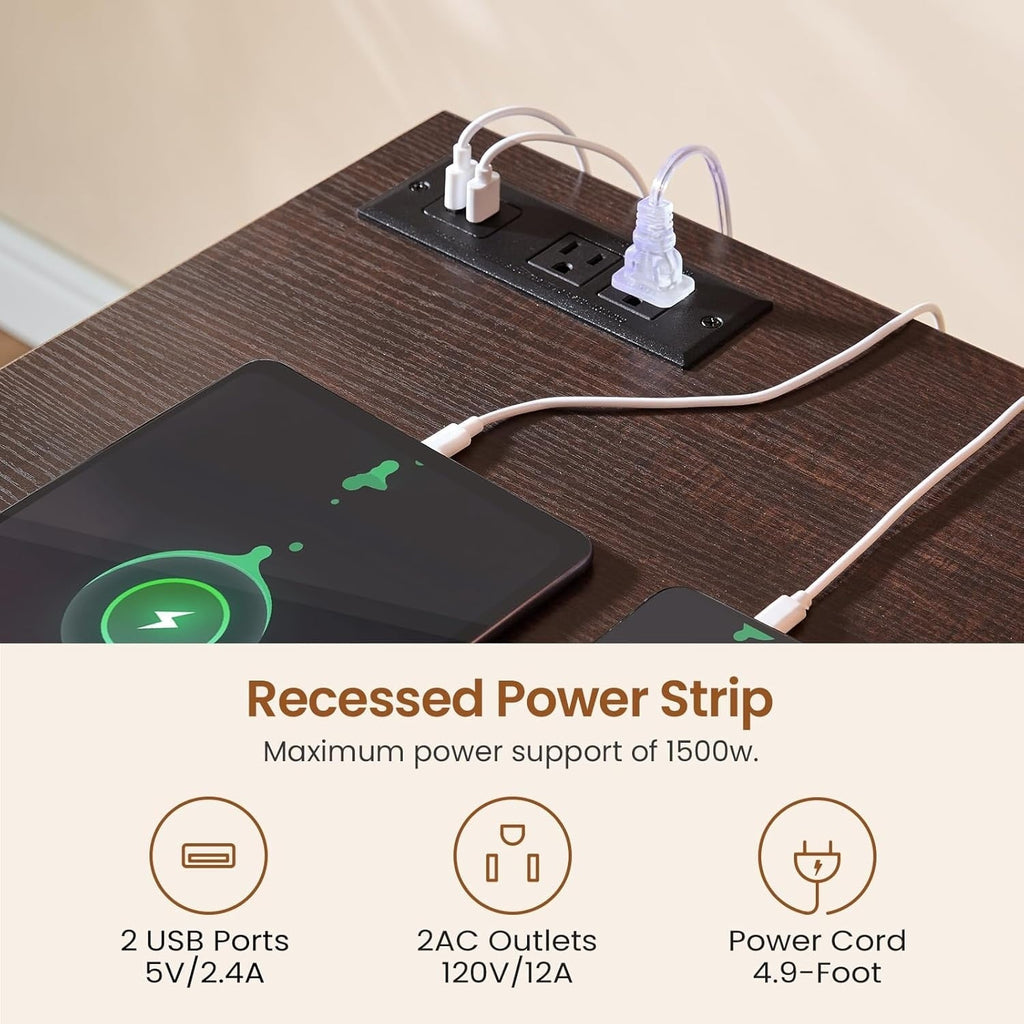 Bureau de direction de ferme Bureau à domicile Tiroir de classement Support d'écran Prise de courant