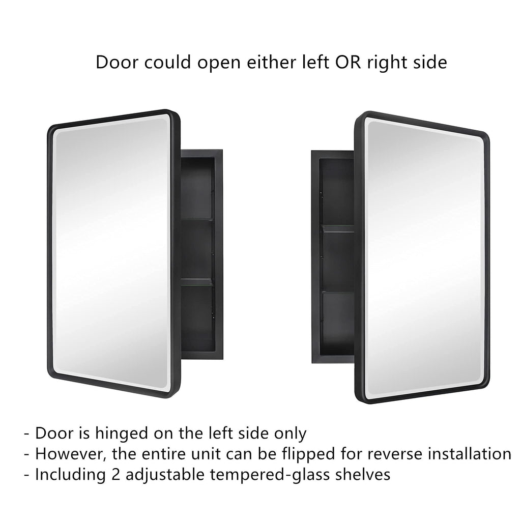 Armoires à pharmacie encastrées en métal de style ferme TEHOME avec miroir