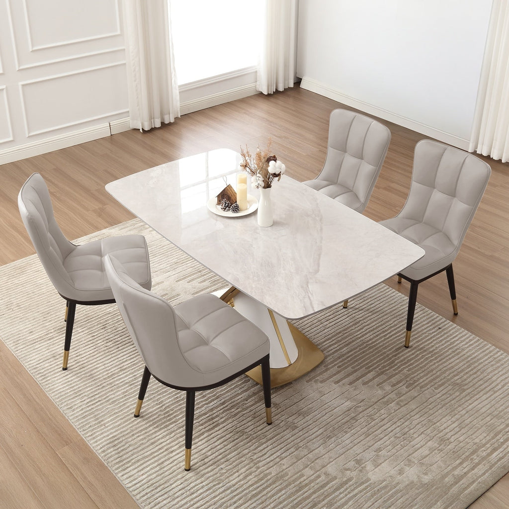 Lot de 2/4 chaises de salle à manger rembourrées en similicuir