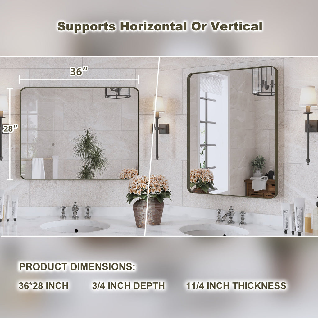 Framed Wall Mounted Bathroom Vanity Mirror