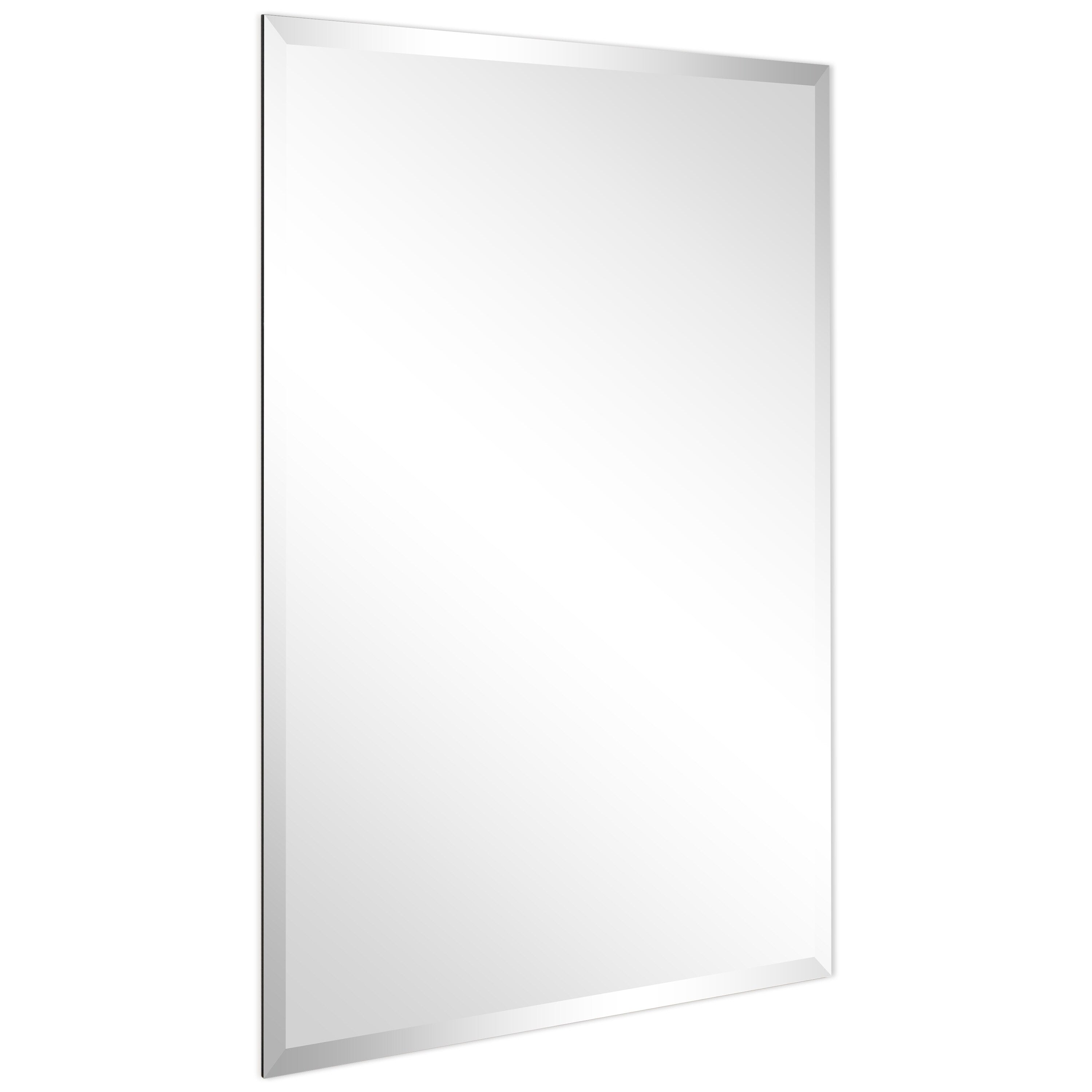 Frameless Beveled Prism Wall Mirror-Square/Rectangluar - Clear