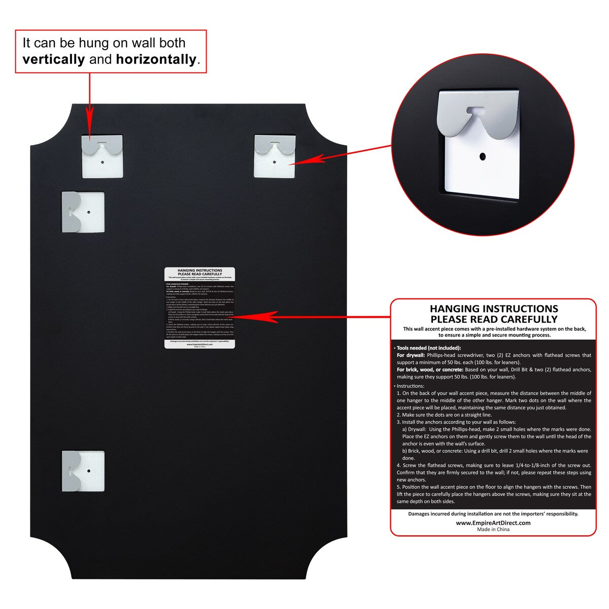 Miroir mural biseauté festonné rectangulaire sans cadre, pour salle de bain, coiffeuse, chambre à coucher, 1 bord biseauté - Transparent