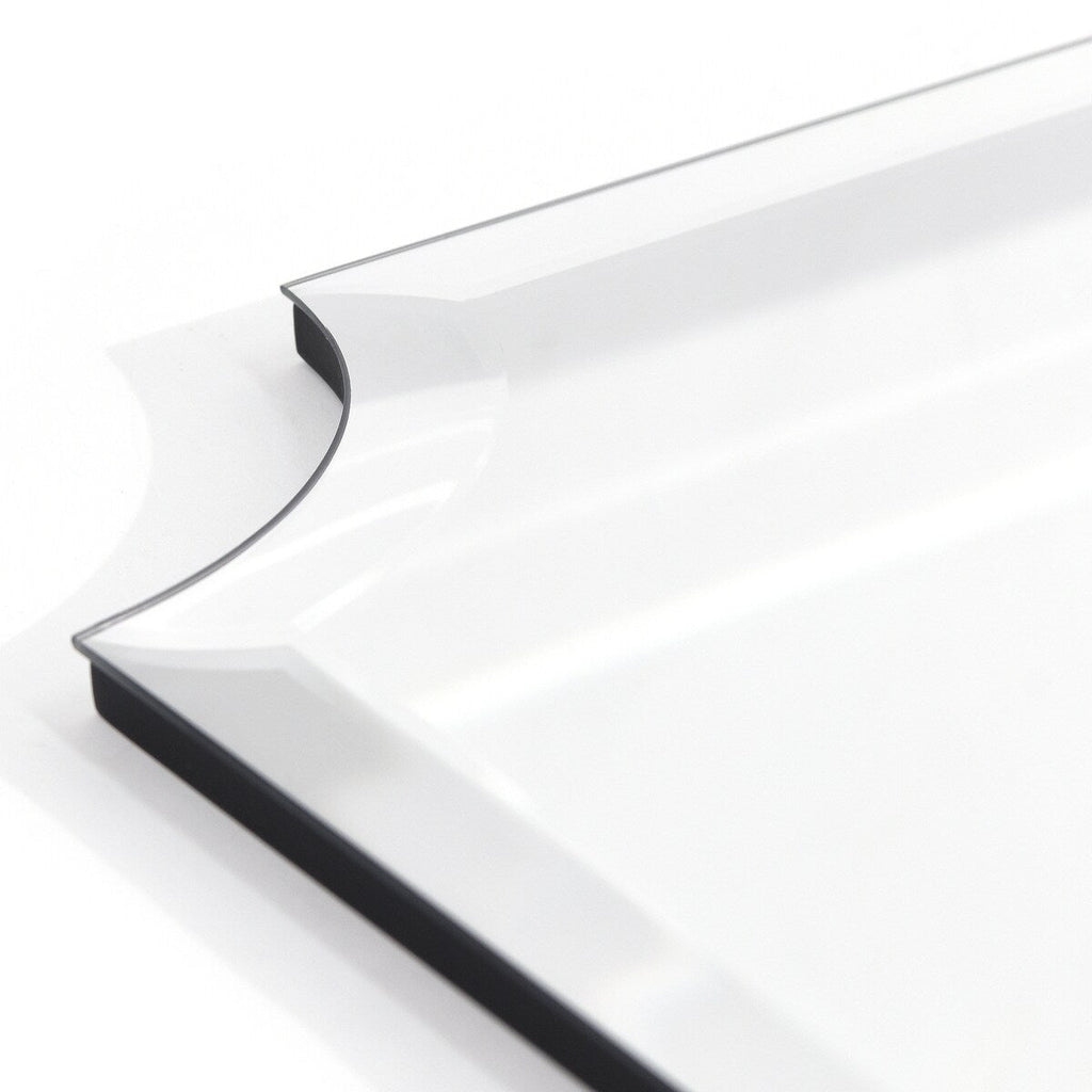 Miroir mural biseauté festonné rectangulaire sans cadre, pour salle de bain, coiffeuse, chambre à coucher, 1 bord biseauté - Transparent