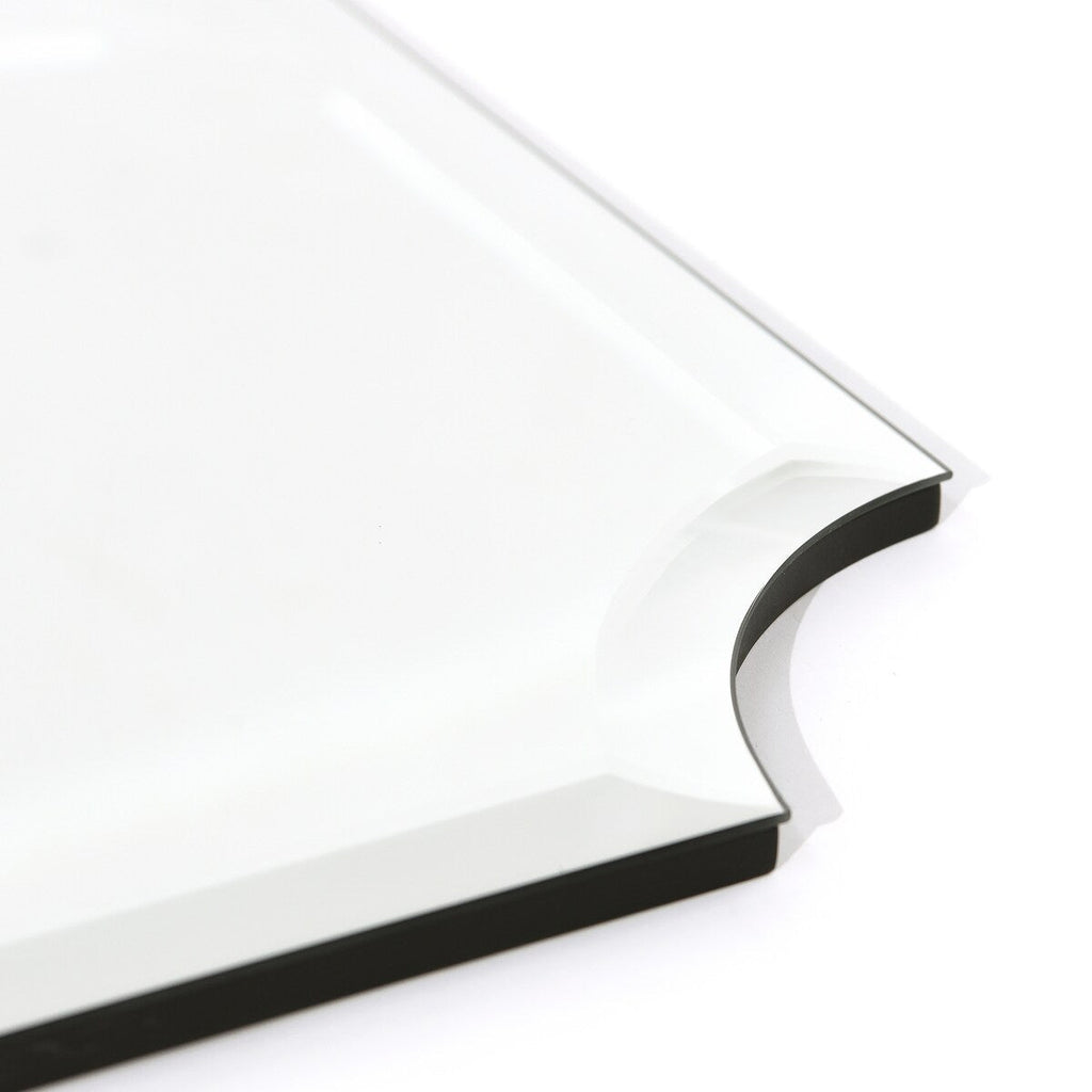 Miroir mural biseauté festonné rectangulaire sans cadre, pour salle de bain, coiffeuse, chambre à coucher, 1 bord biseauté - Transparent