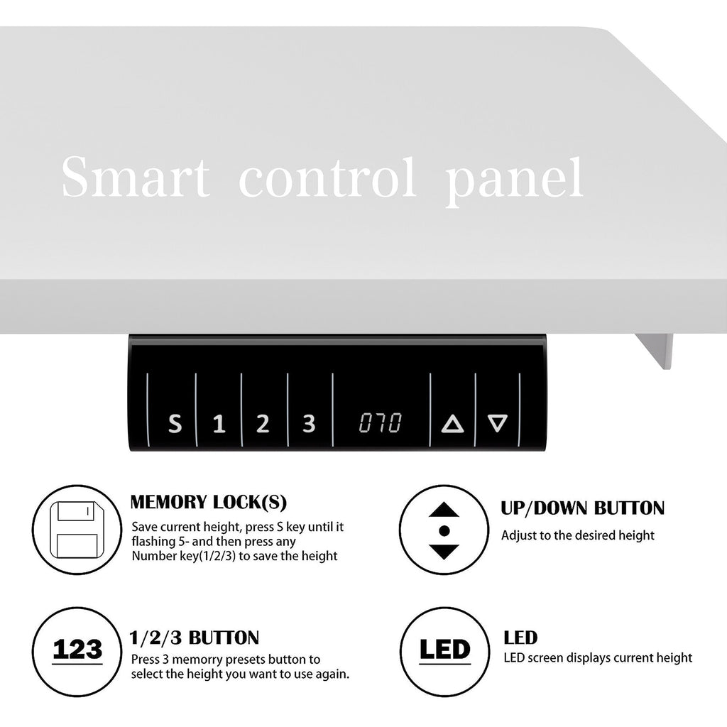 Bureau debout électrique réglable en hauteur Futzca, bureau assis-debout pour ordinateur avec panneau d'épissure