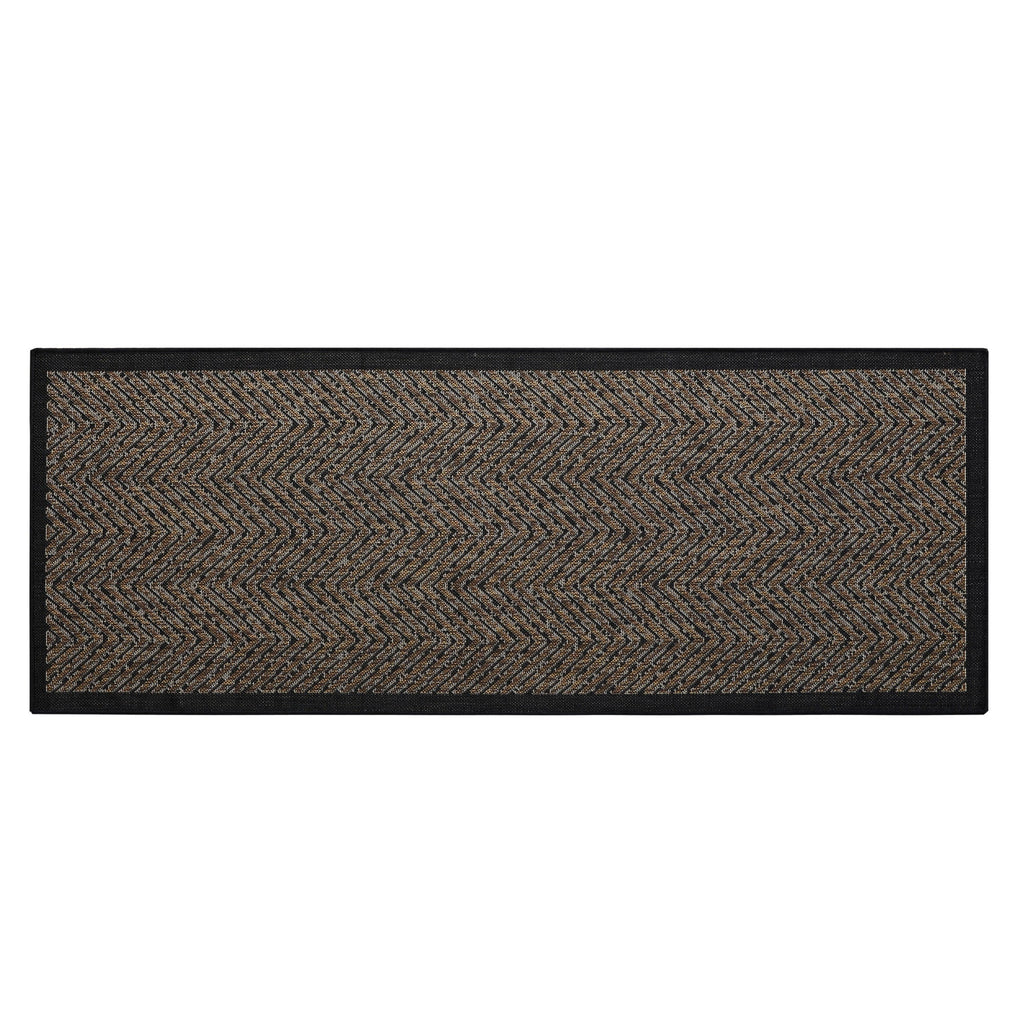 Madison Park Hurley Natural/ Black Textured Chevron Indoor/Outdoor Rug