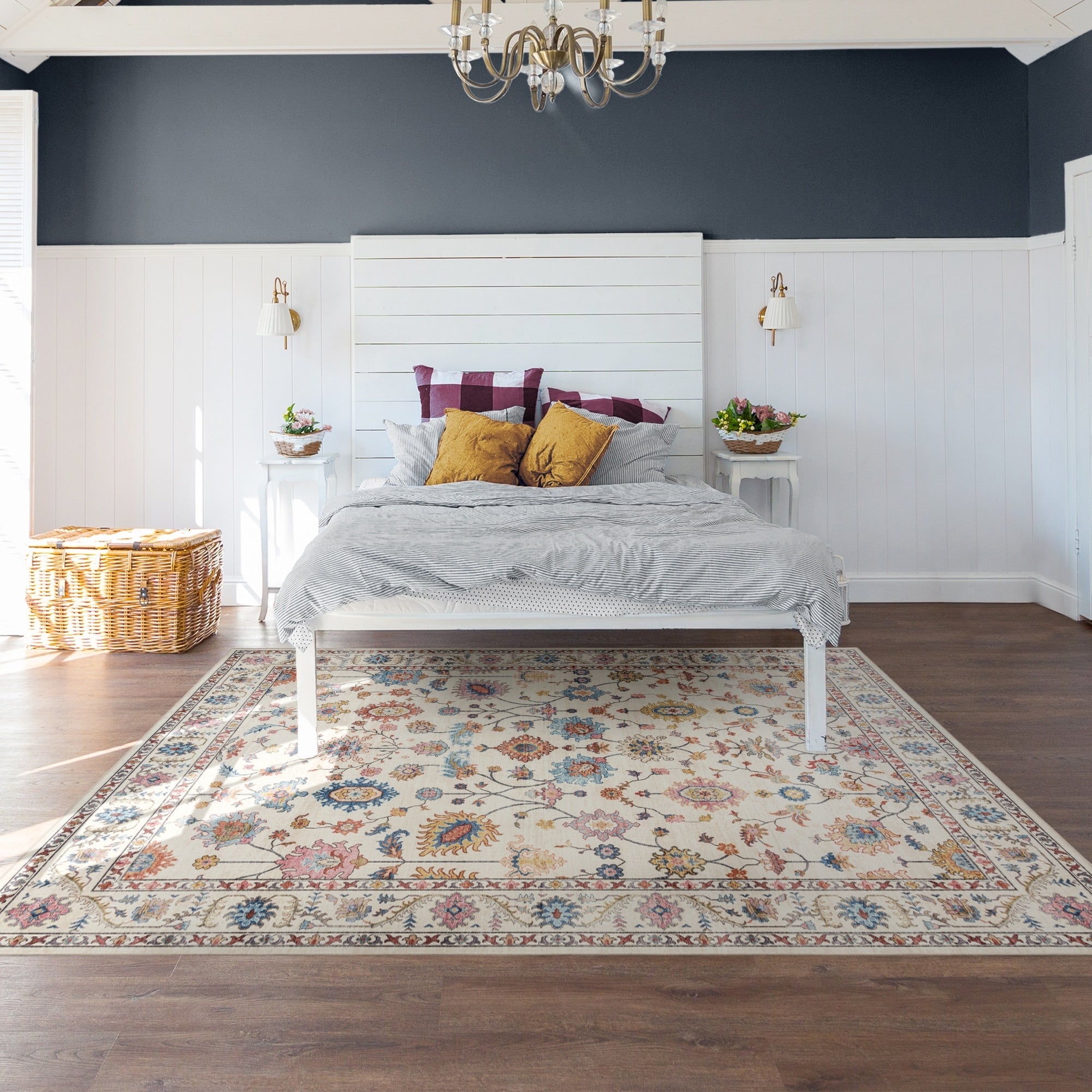 Collection de tapis Gertmenian Crystal Print, lavables, imprimés numériquement, à poils plats, en polyester antidérapant