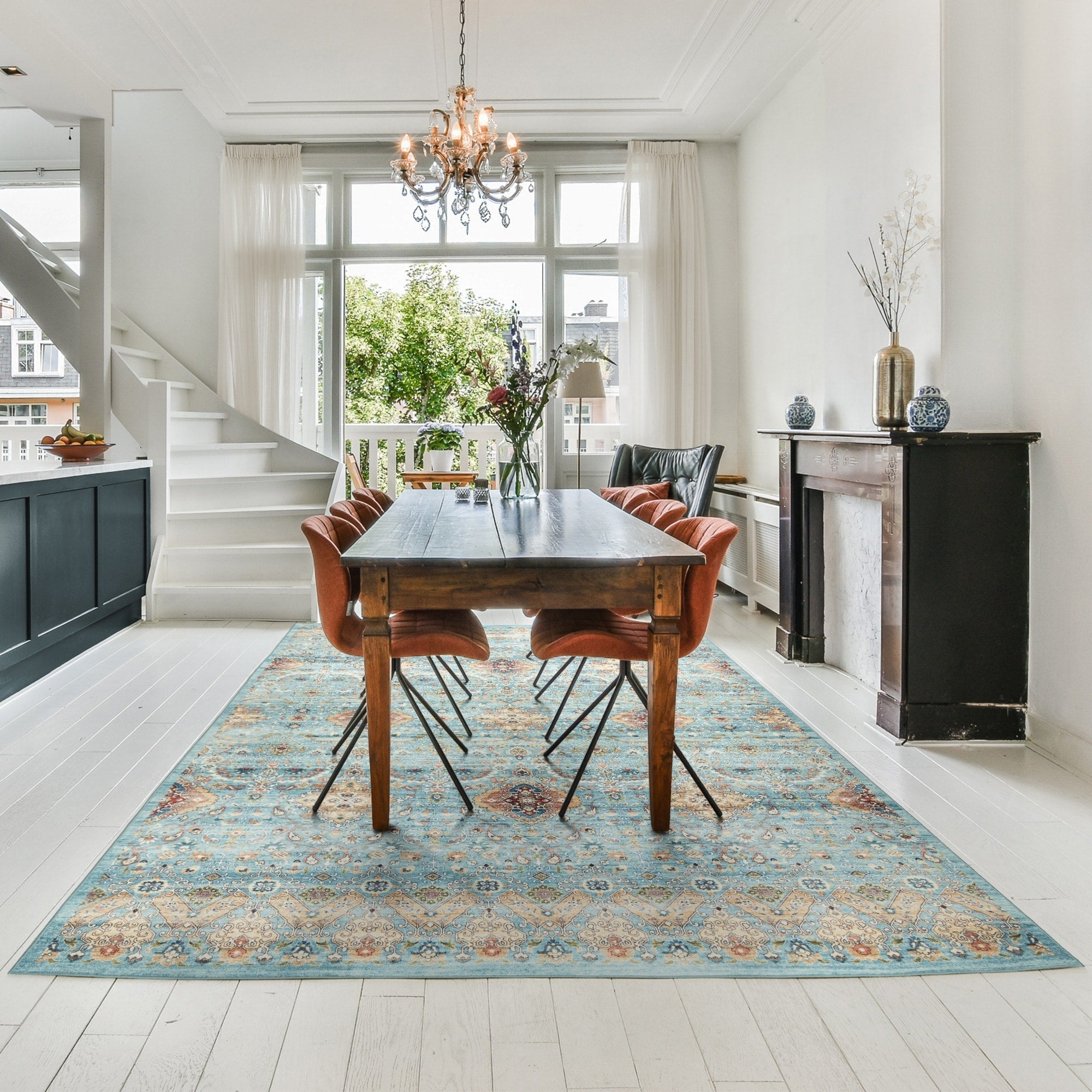 Collection de tapis Gertmenian Crystal Print, lavables, imprimés numériquement, à poils plats, en polyester antidérapant