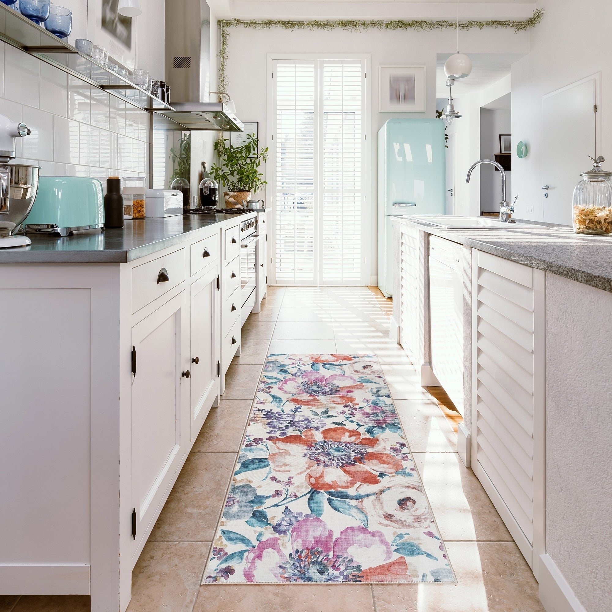 Collection de tapis Gertmenian Crystal Print, lavables, imprimés numériquement, à poils plats, en polyester antidérapant