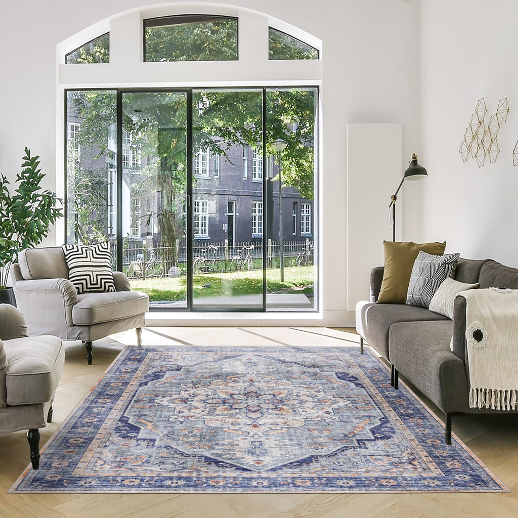 Collection de tapis Gertmenian Crystal Print, lavables, imprimés numériquement, à poils plats, en polyester antidérapant