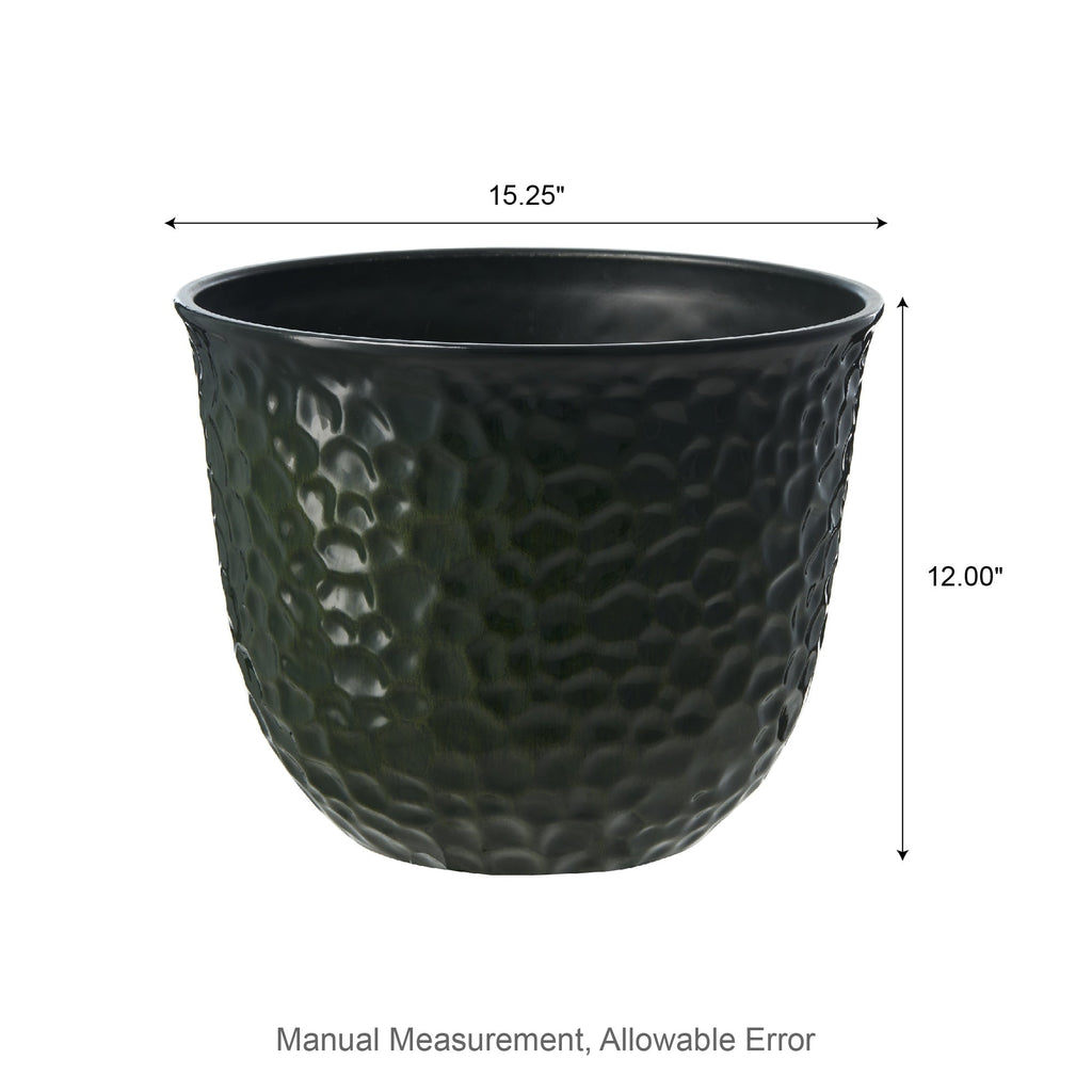 Glitzhome 19.75 H Eco-Friendly Oversized Faux Ceramic Diamond Textured Tall Planter Porch Flowerpot (Set of 2)