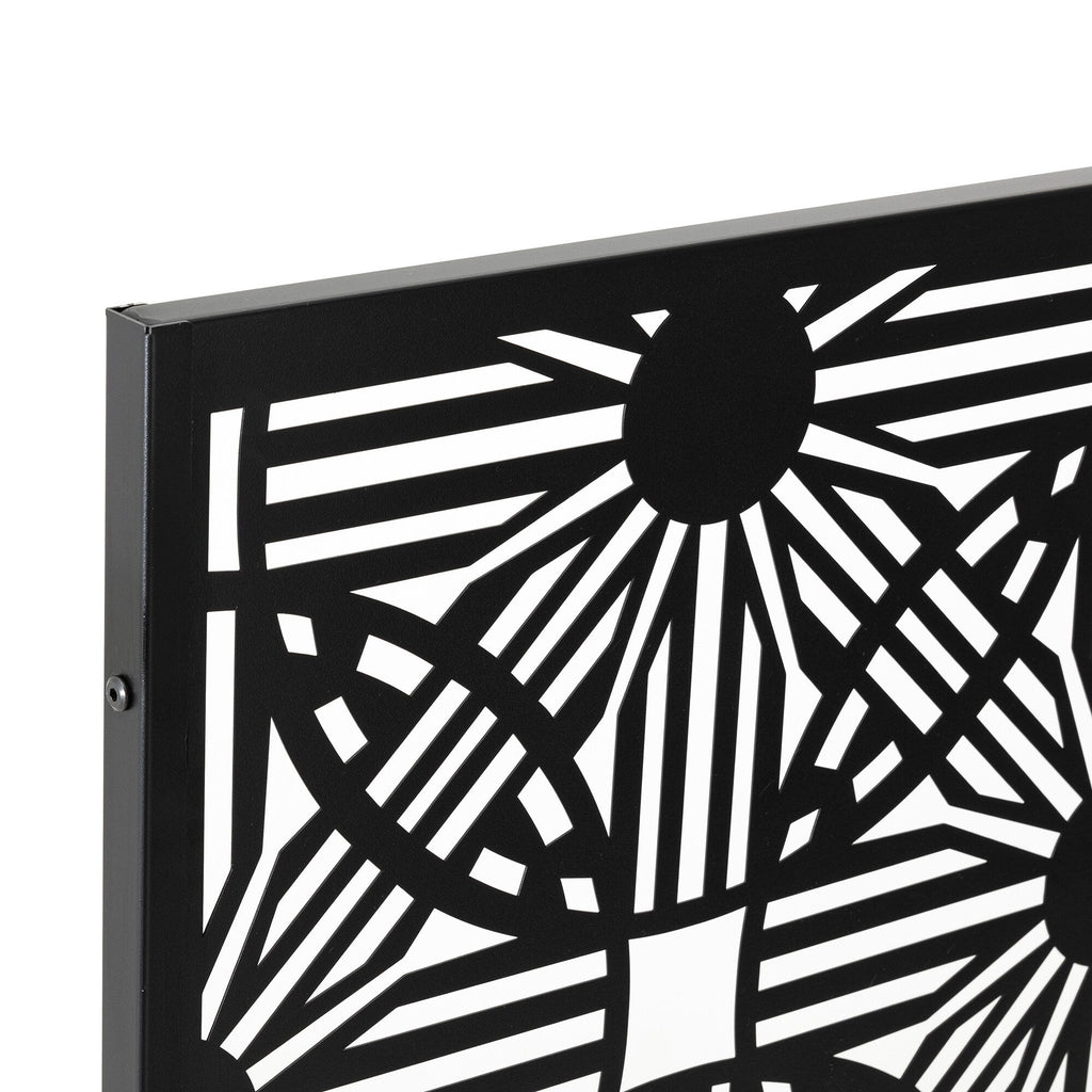 Paravent de confidentialité à 3 panneaux galvanisé à motifs floraux de 6 pieds de Glitzhome