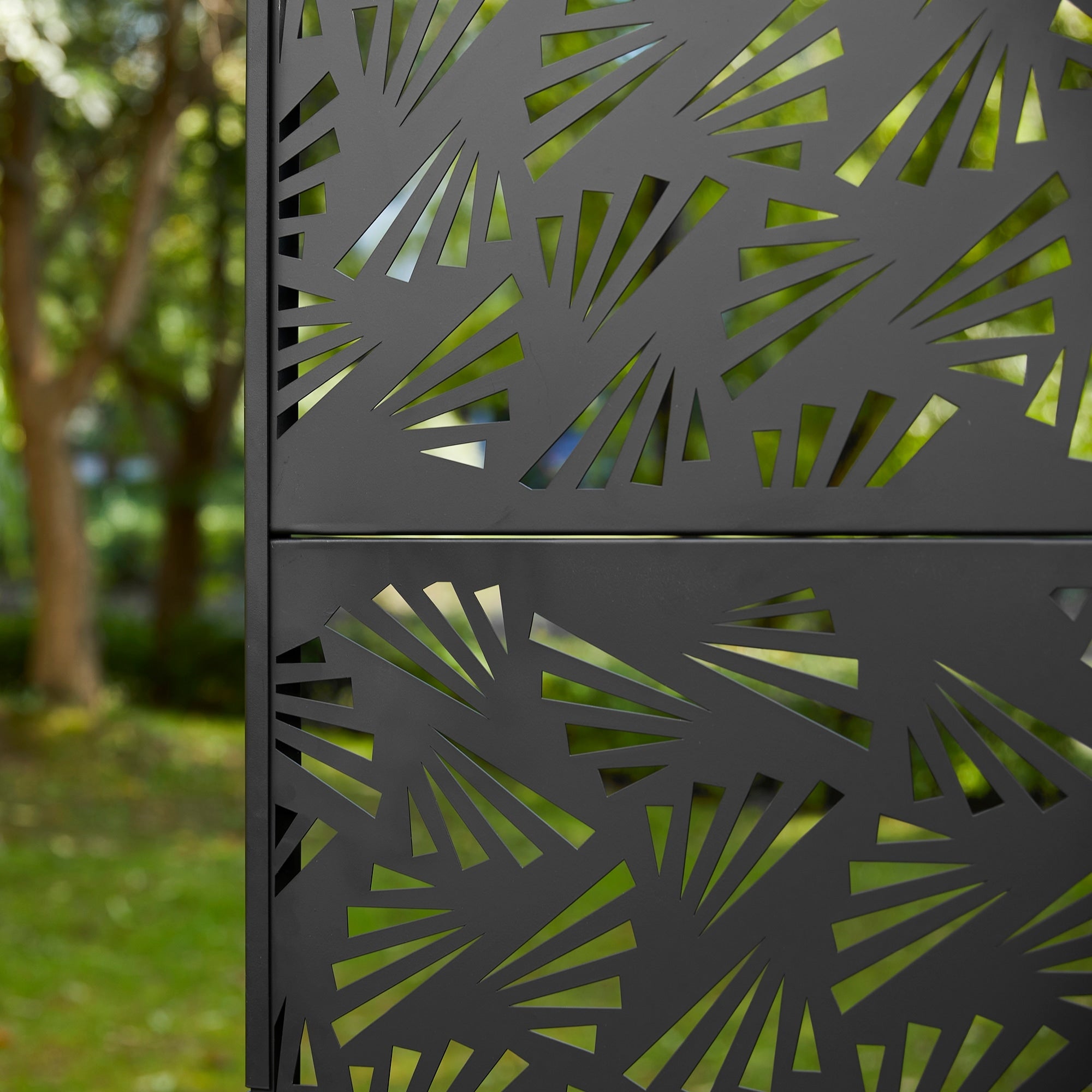 Paravent de confidentialité à 3 panneaux galvanisé à motifs floraux de 6 pieds de Glitzhome