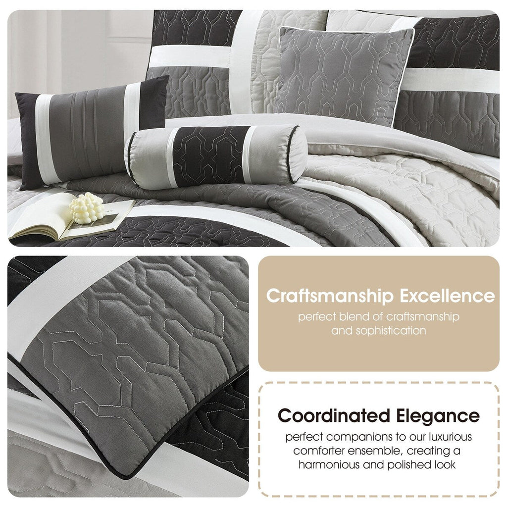 Nanshing Blake 7 Piece Modern Colorblock Comforter Set