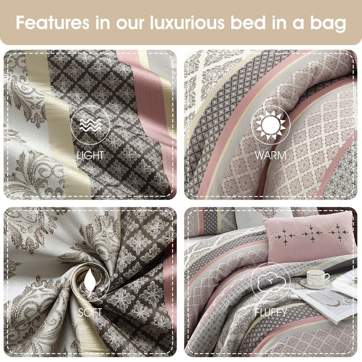 Nanshing Jensen 7 Piece Jacquard Geometric Comforter Set