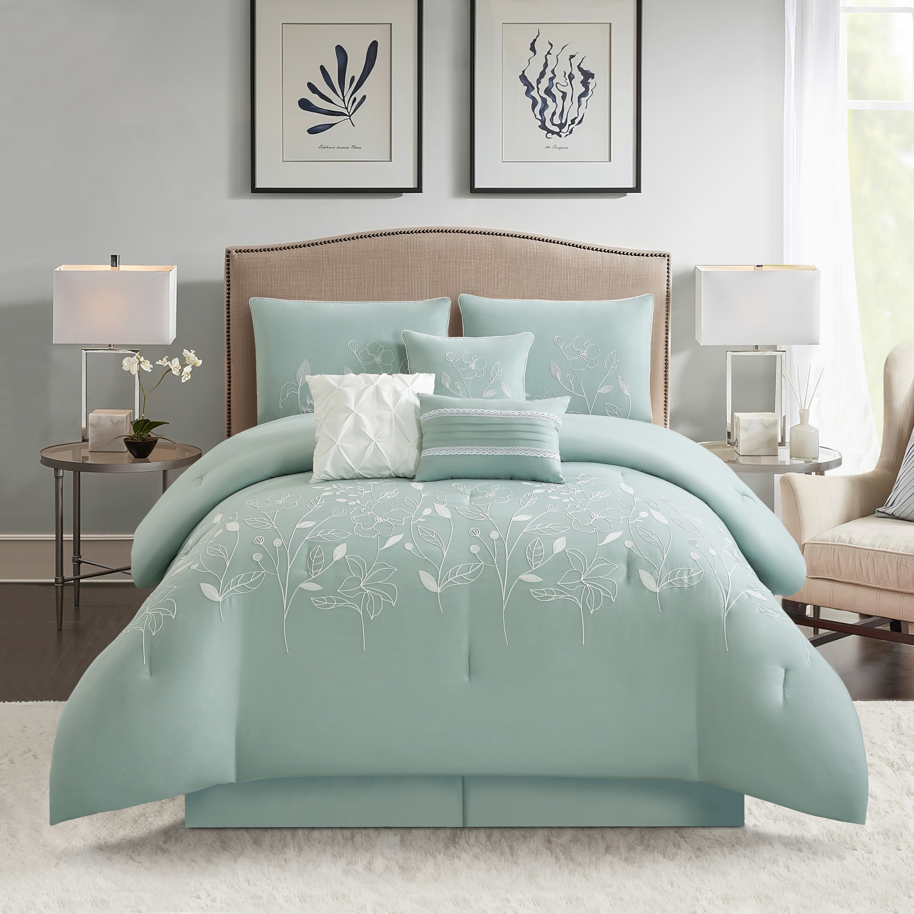 Ensemble de couette florale botanique Nanshing Taylor 7 pièces