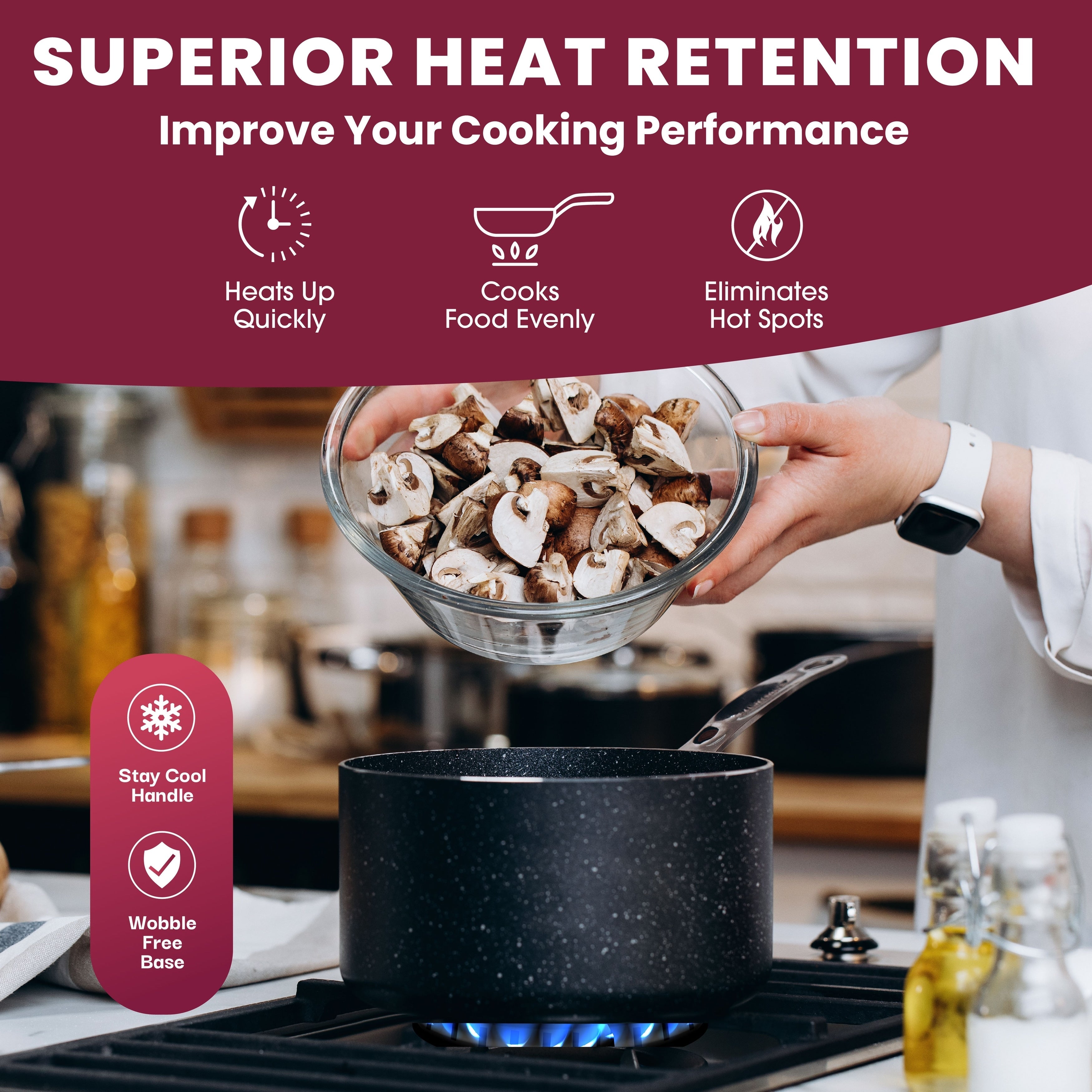 Ensemble de 20 casseroles et poêles antiadhésives Granitestone, ustensiles de cuisine et de pâtisserie