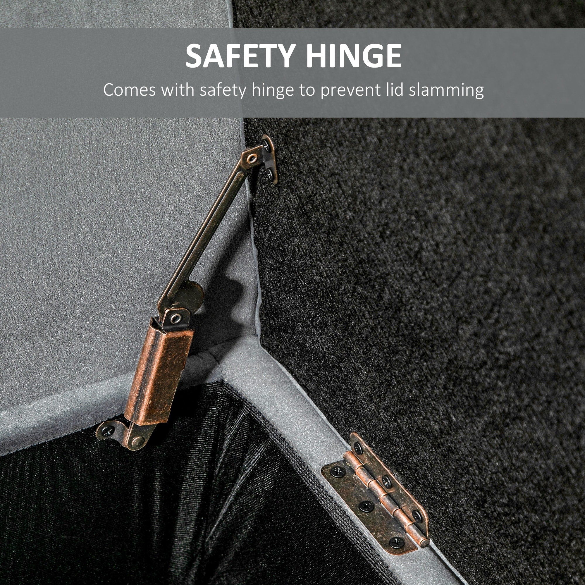 Banc ottoman de rangement capitonné HOMCOM, banc de lit rembourré avec accoudoirs roulés pour chambre, salon ou couloir