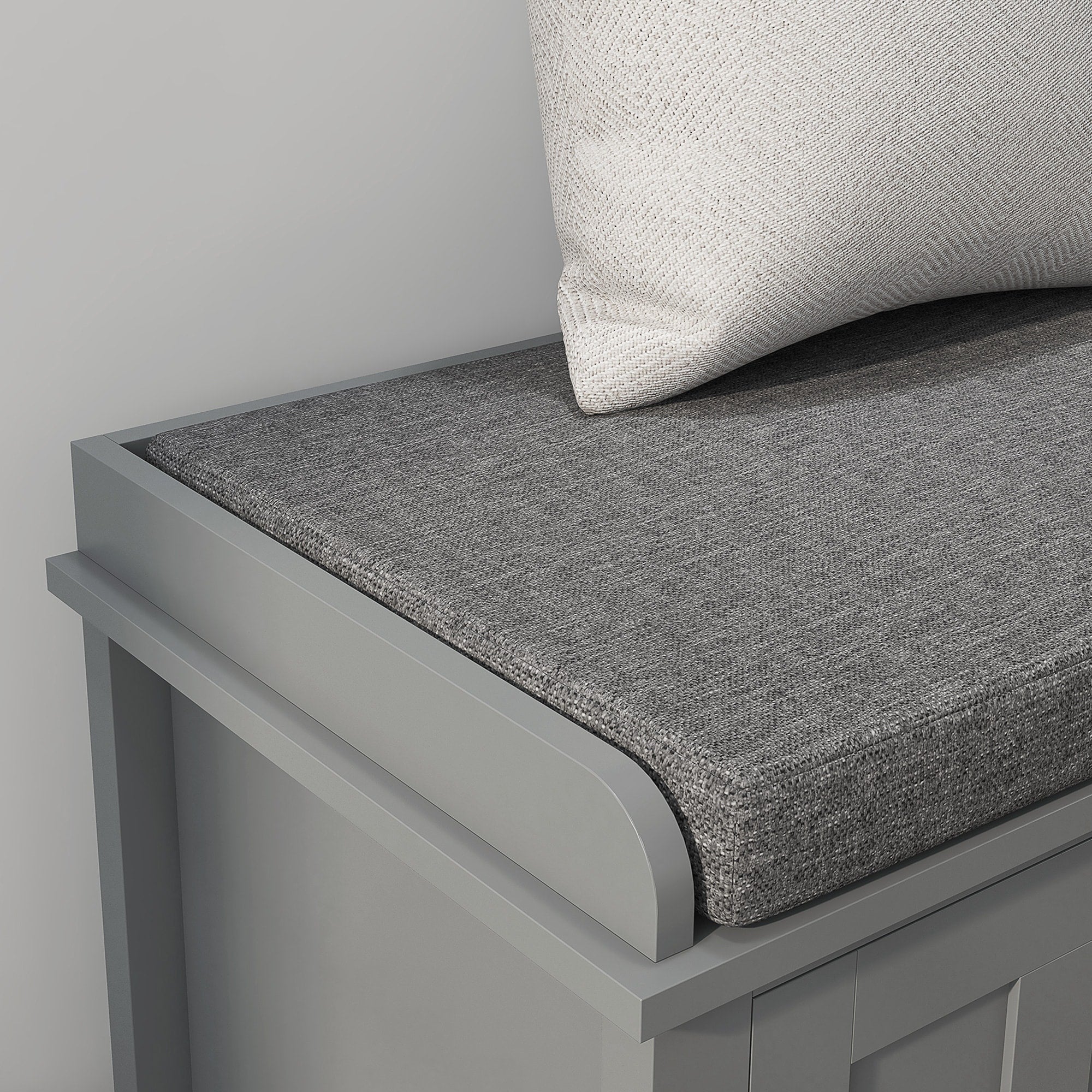 Banc à chaussures d'entrée HOMCOM avec rangement ottoman et étagères réglables, 6 compartiments et assise rembourrée, blanc/gris