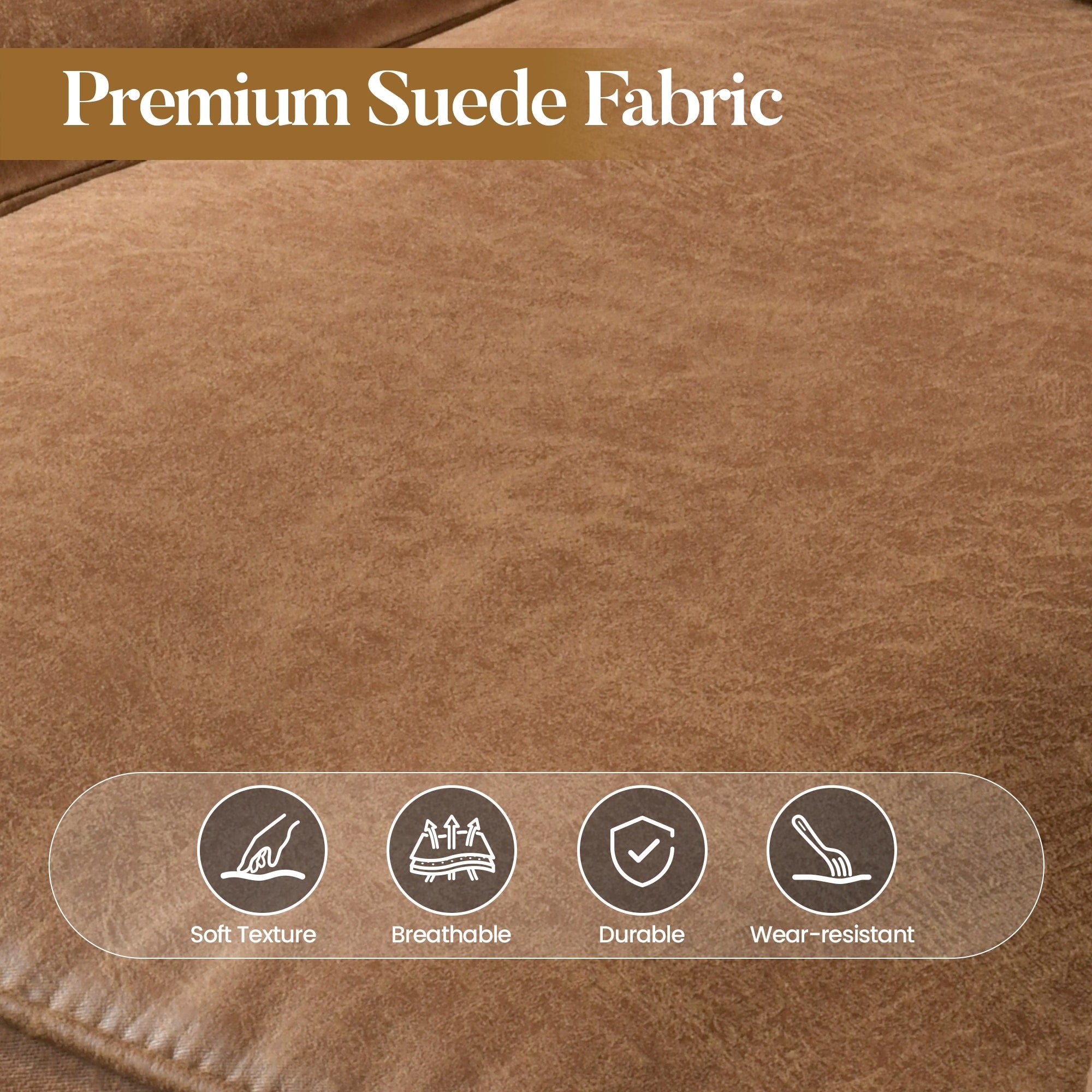 Canapé 3 places rembourré HOOOWOOO Mid-Century avec pieds en bois pour salon