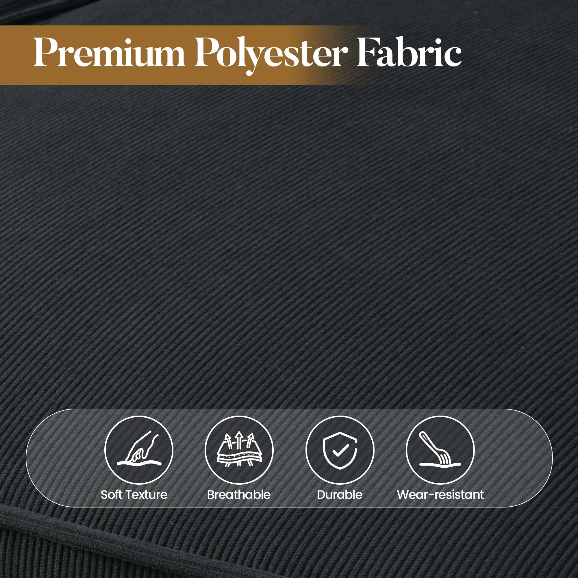 Canapé 3 places rembourré HOOOWOOO Mid-Century avec pieds en bois pour salon