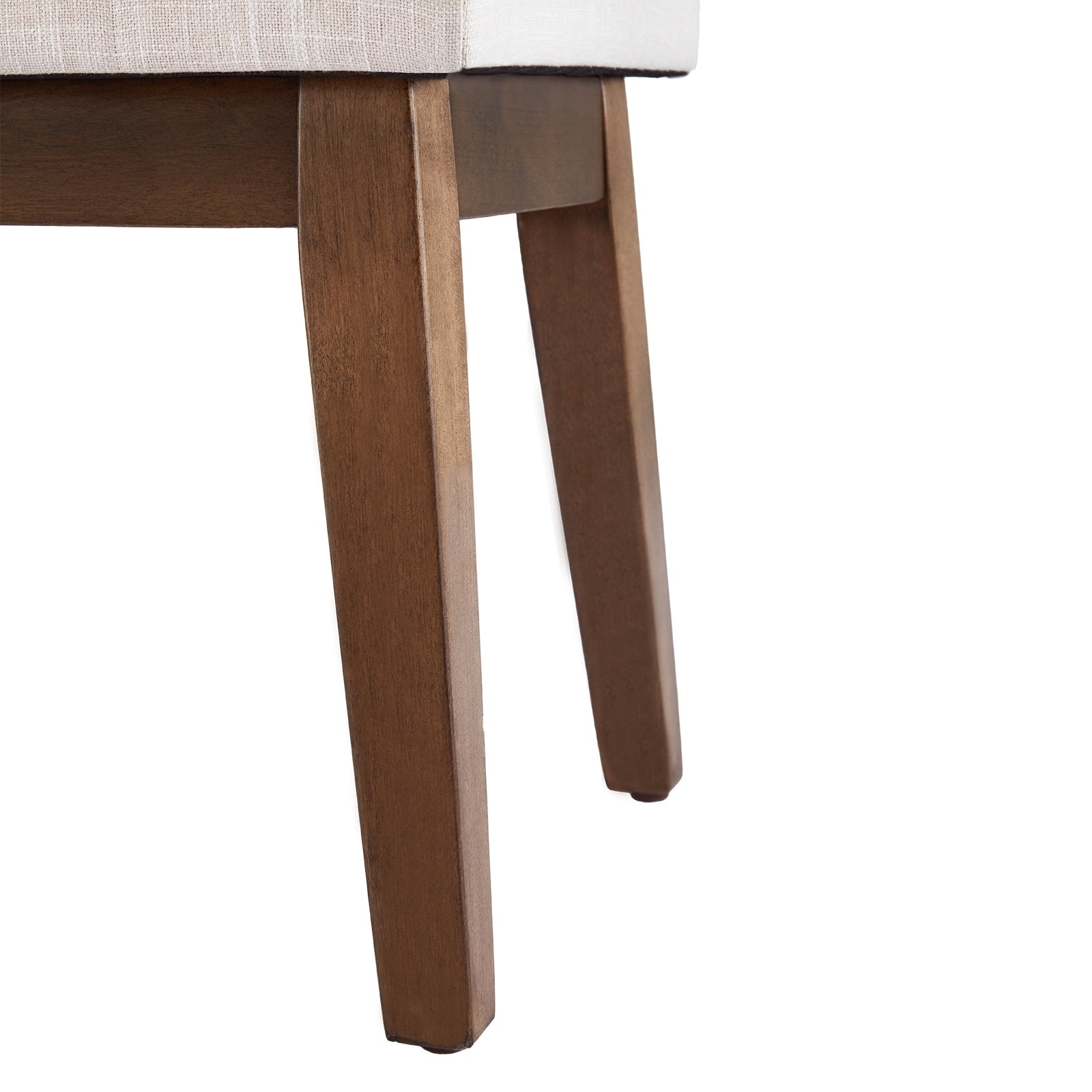 Banc d'entrée rembourré en tissu, banc de chambre pour bout de lit beige, bois massif 44 pouces