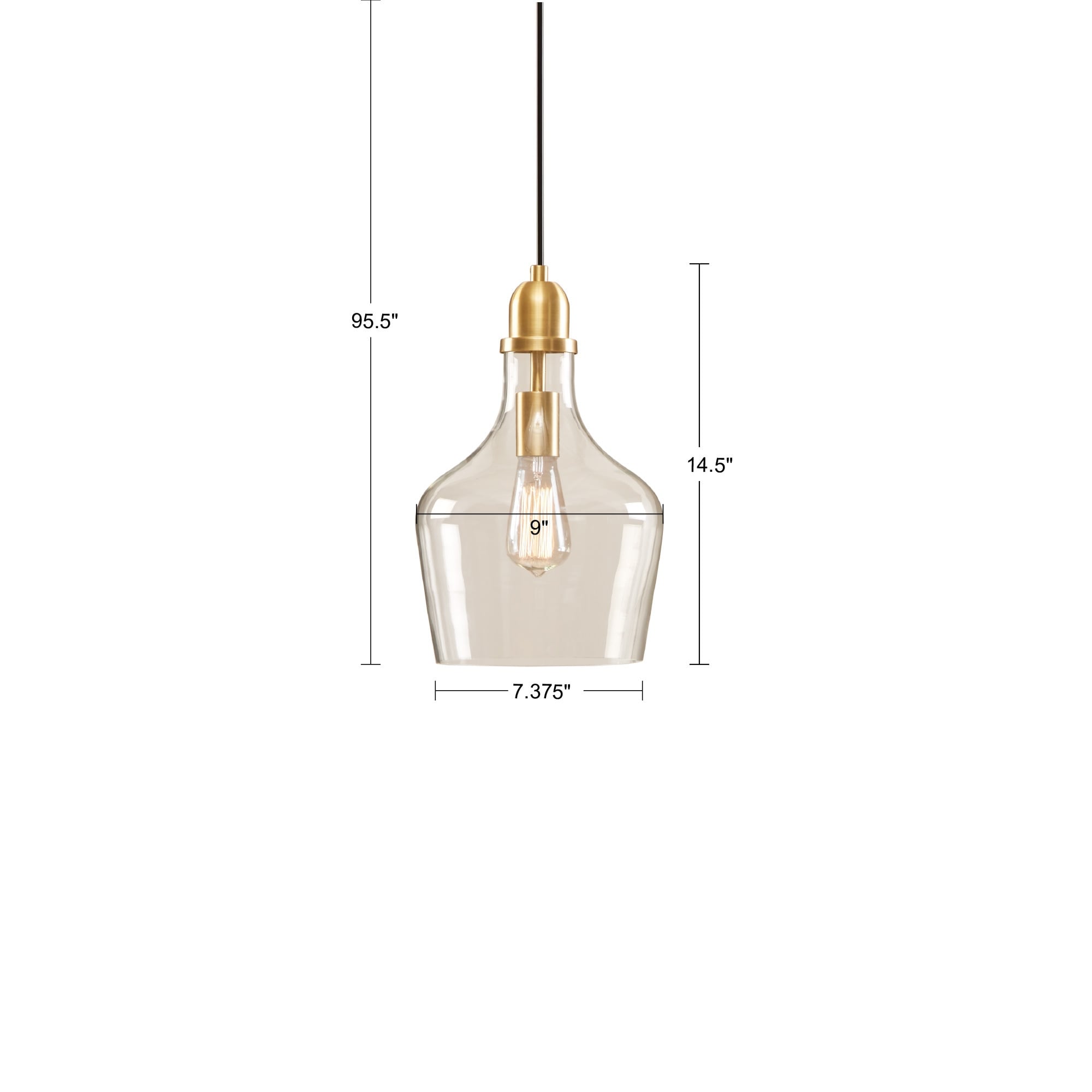 INK+IVY Auburn Bell Shaped Hanging Glass Pendant Light