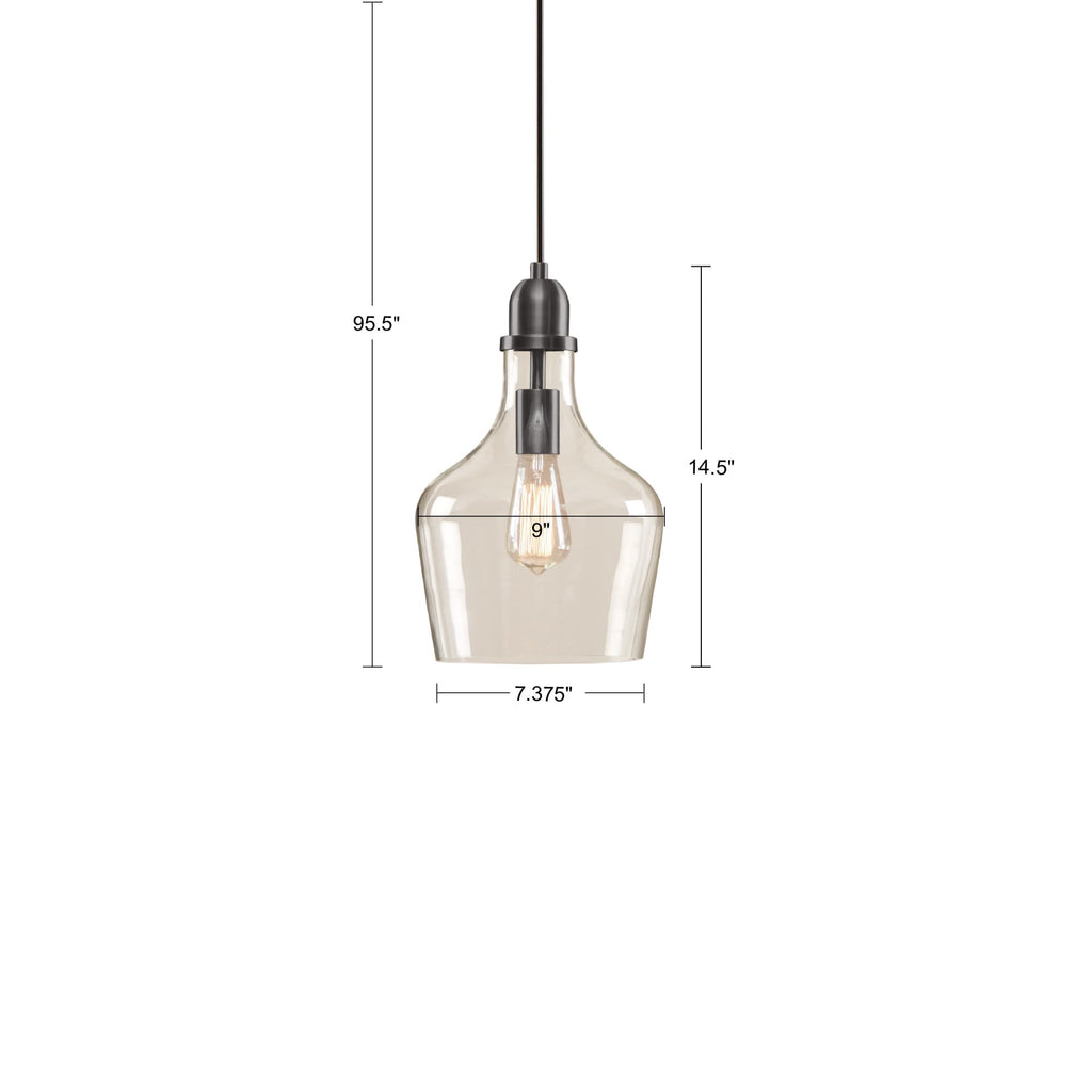 INK+IVY Auburn Bell Shaped Hanging Glass Pendant Light