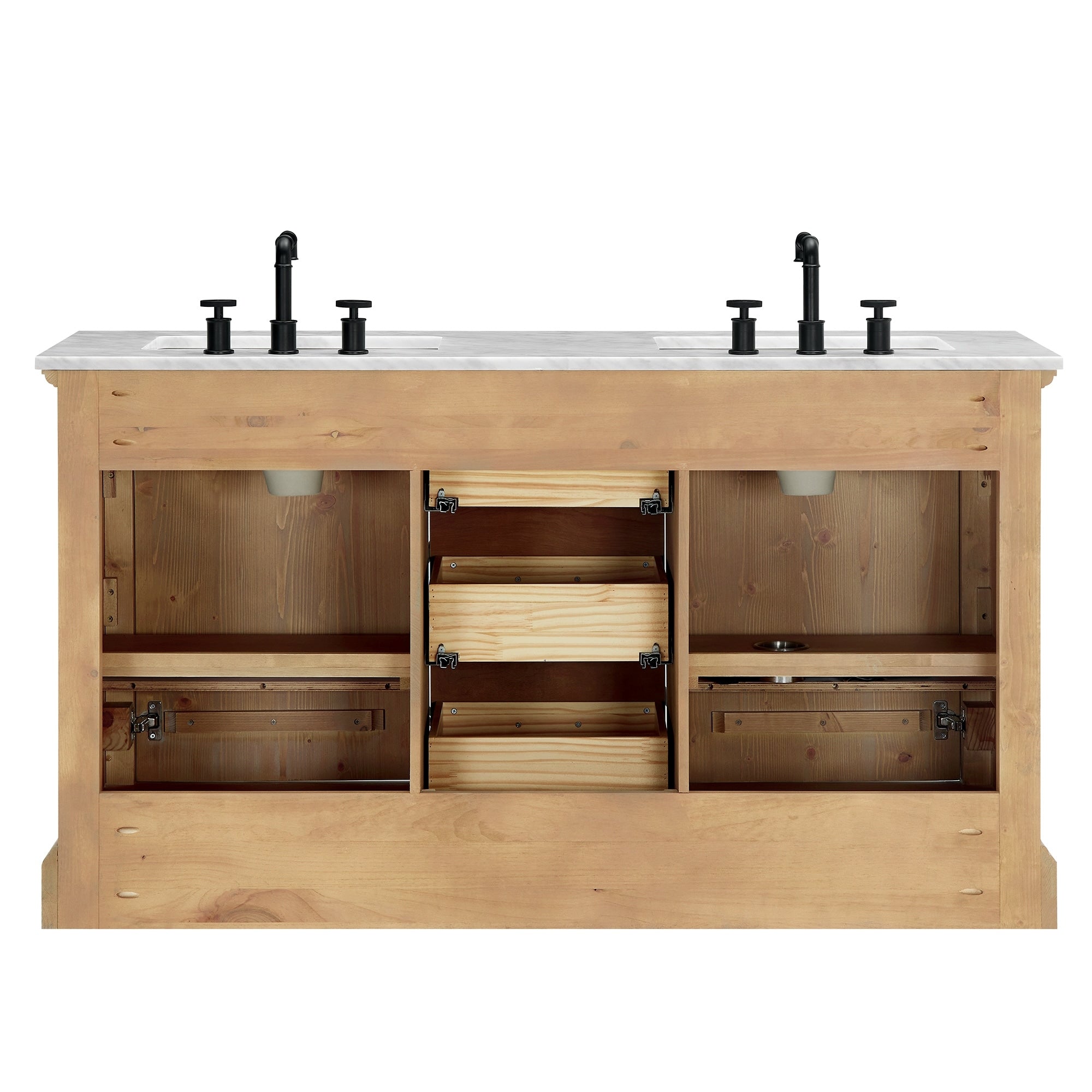 Meuble-lavabo Hervas avec plateau en marbre naturel sans miroir