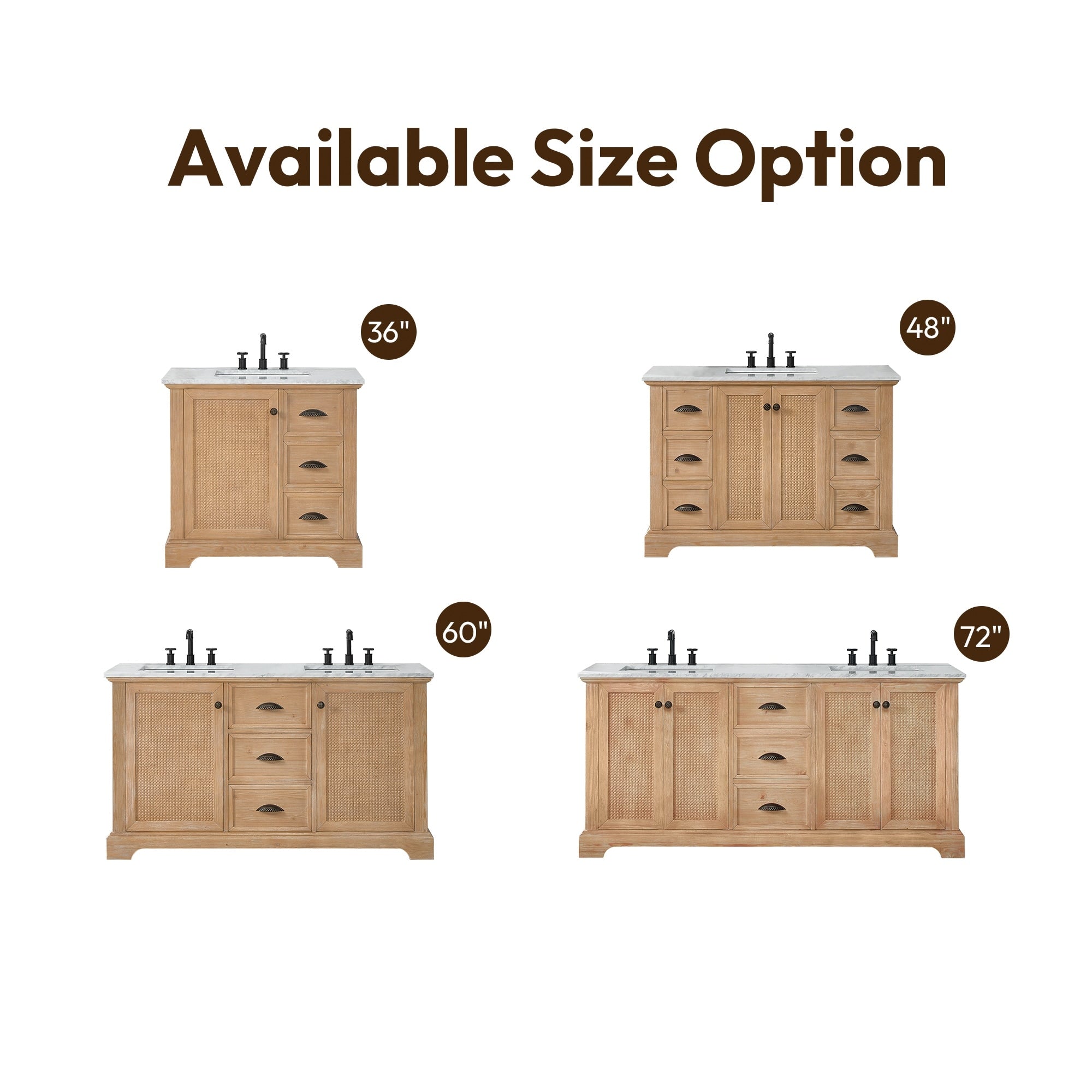 Meuble-lavabo Hervas avec plateau en marbre naturel sans miroir