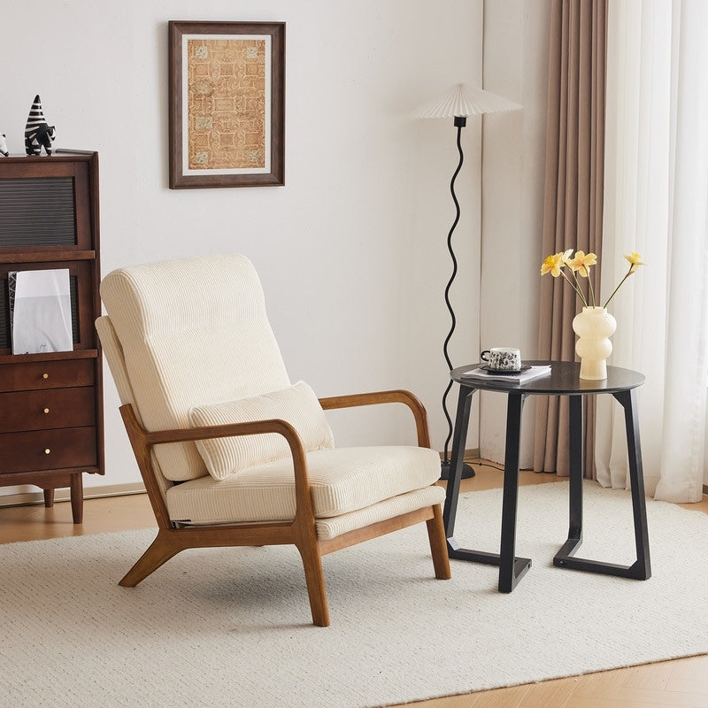 Chaise de loisirs à dossier haut en bois massif avec accoudoirs et dossier Chaise d'appoint