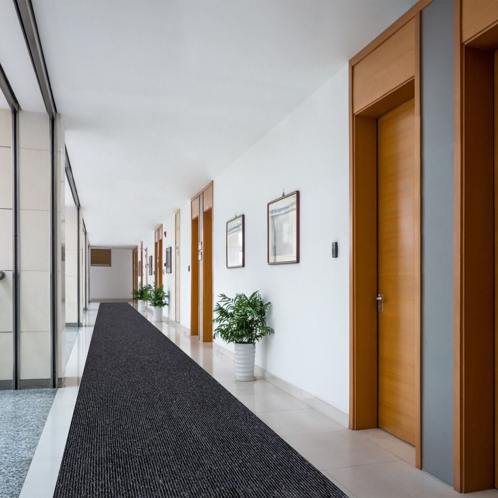 Tapis de couloir intérieur/extérieur de haute qualité, sur mesure, avec envers antidérapant en PVC, 91 cm de large x longueur au choix