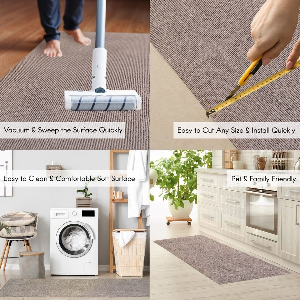 Tapis de couloir intérieur/extérieur de haute qualité, sur mesure, avec envers antidérapant en PVC, 91 cm de large x longueur au choix