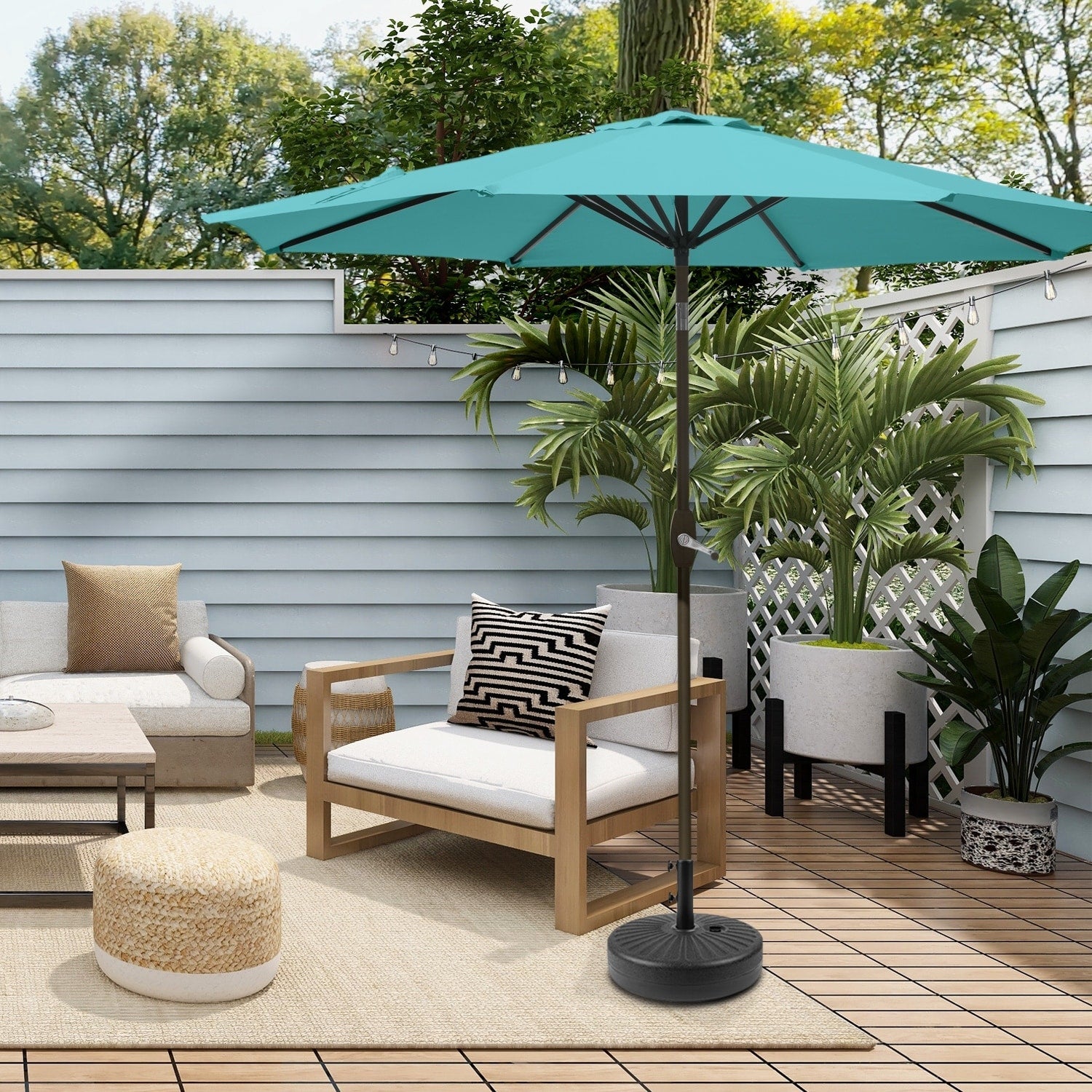 Parasol de patio Holme de 9 pieds et support de base