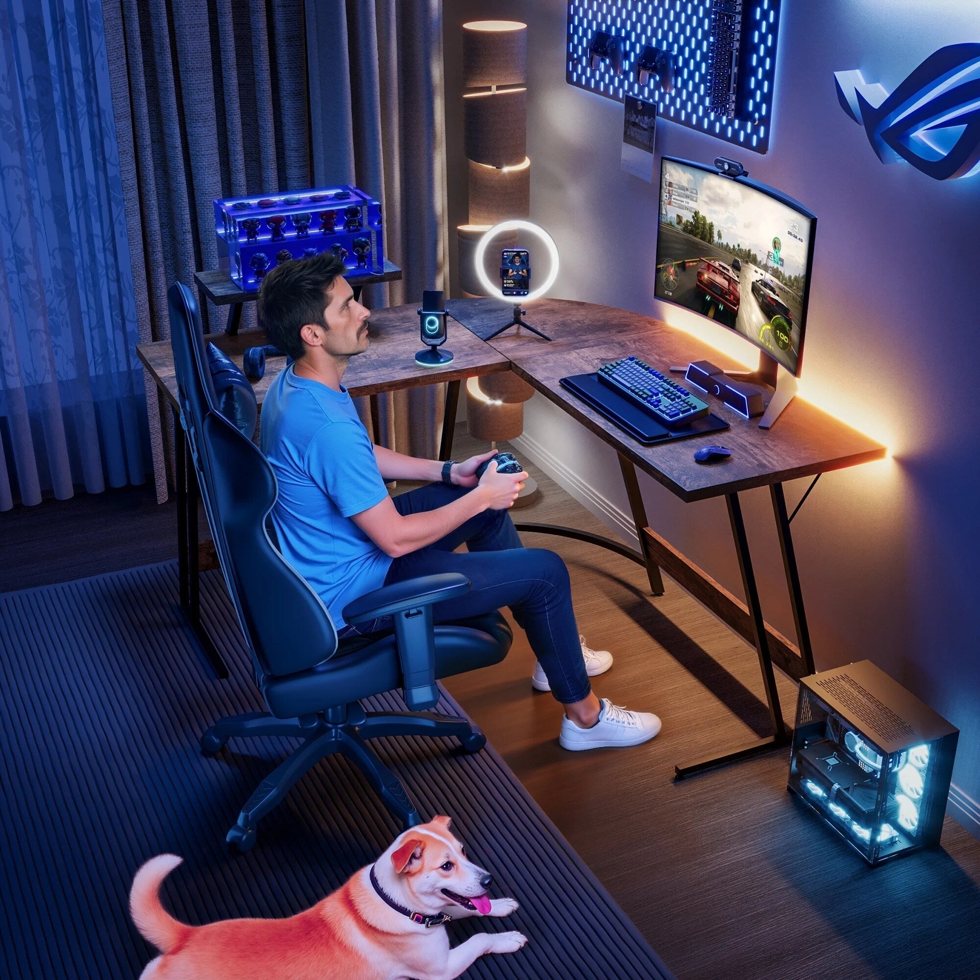 Homall L-Shaped Gaming Desk Computer Corner Desk Office Writing Desk