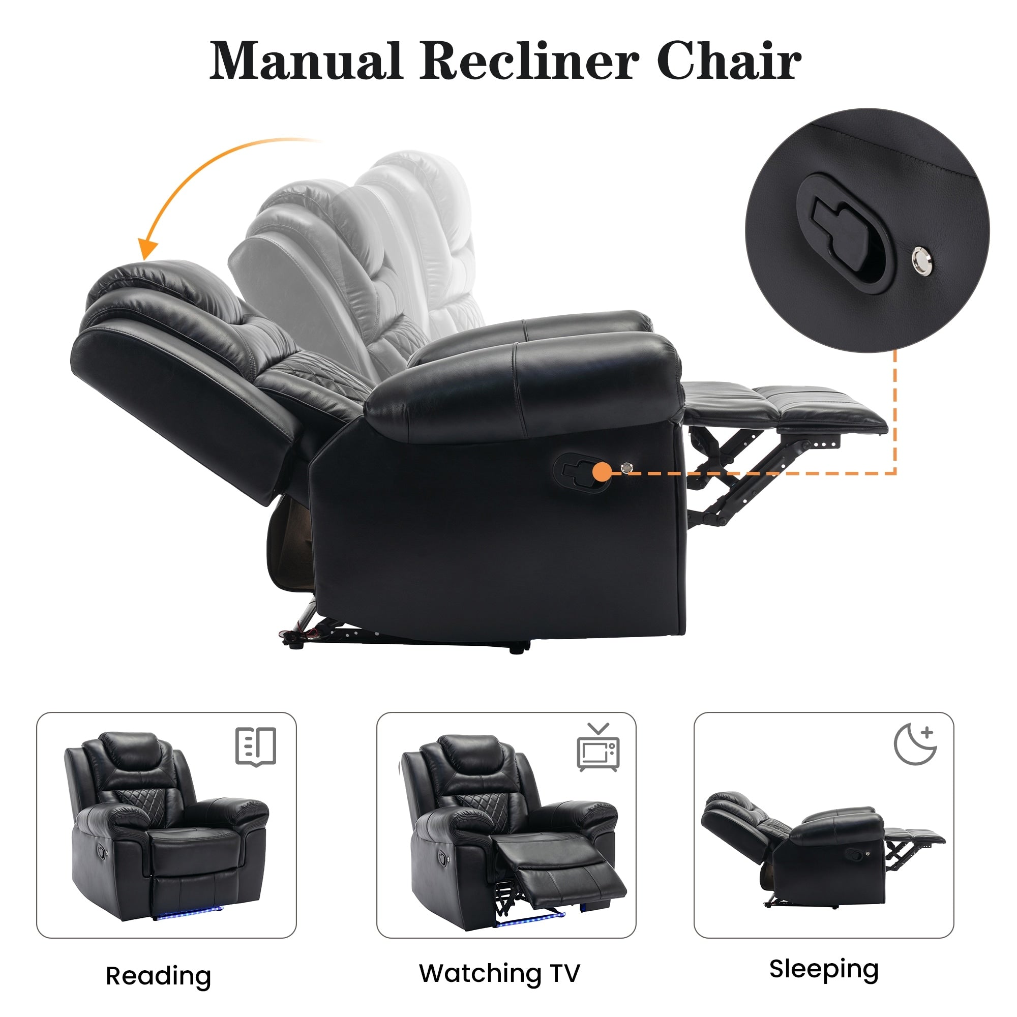 Home Theater Seating Manual Recliner Loveseat with Hide-Away Storage
