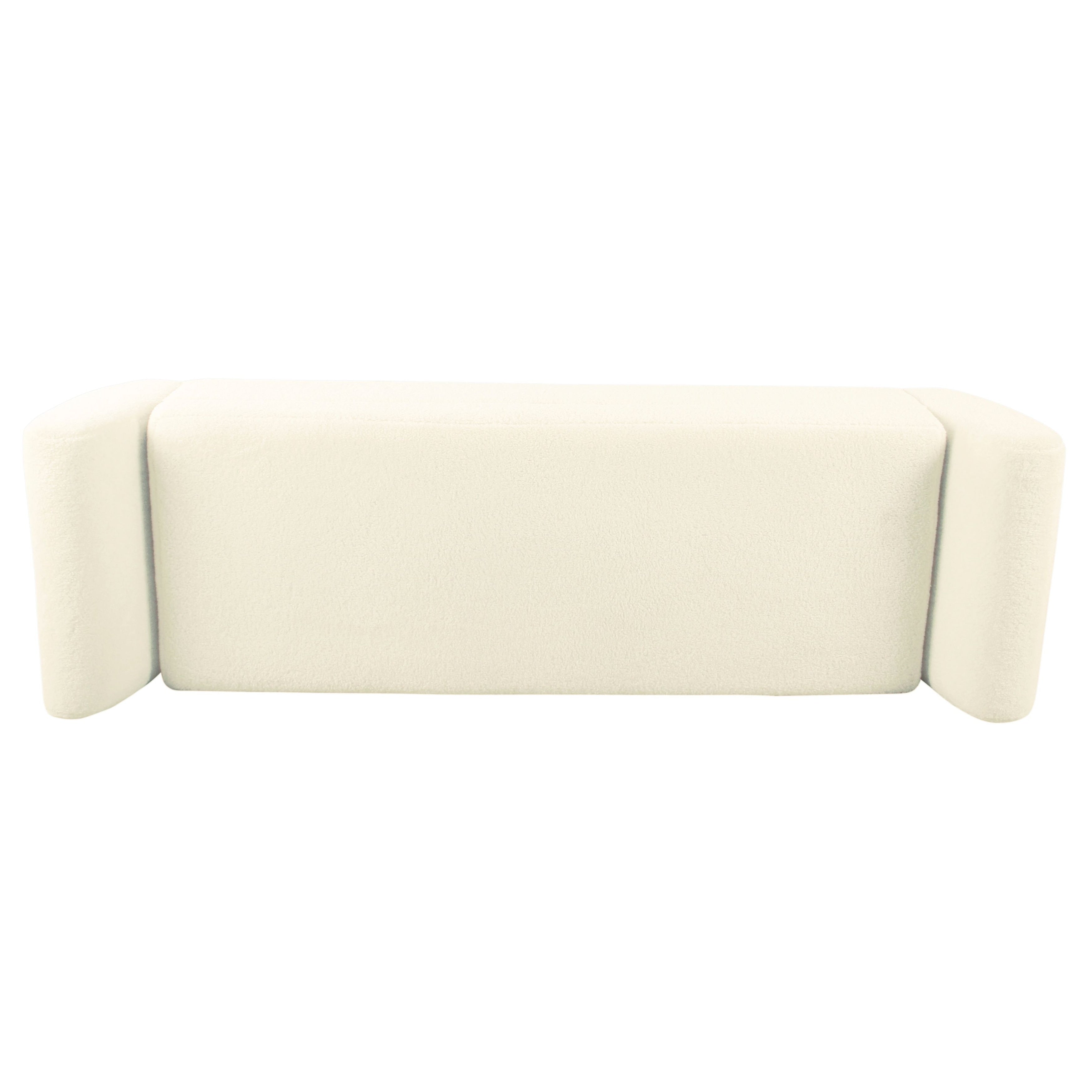 Banc de rangement moderne Sherpa avec pieds en bois HomePop