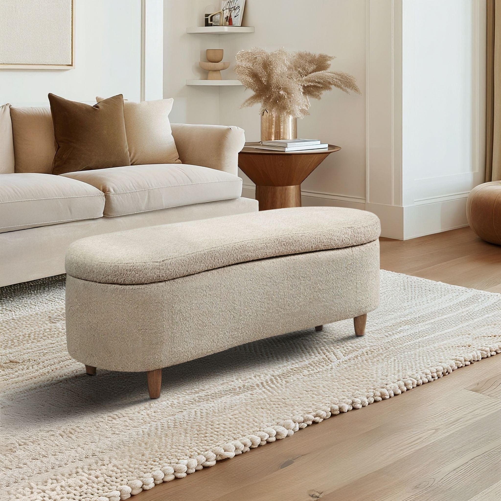 Banc d'appoint de rangement incurvé de style boucle INK IVY Bailey