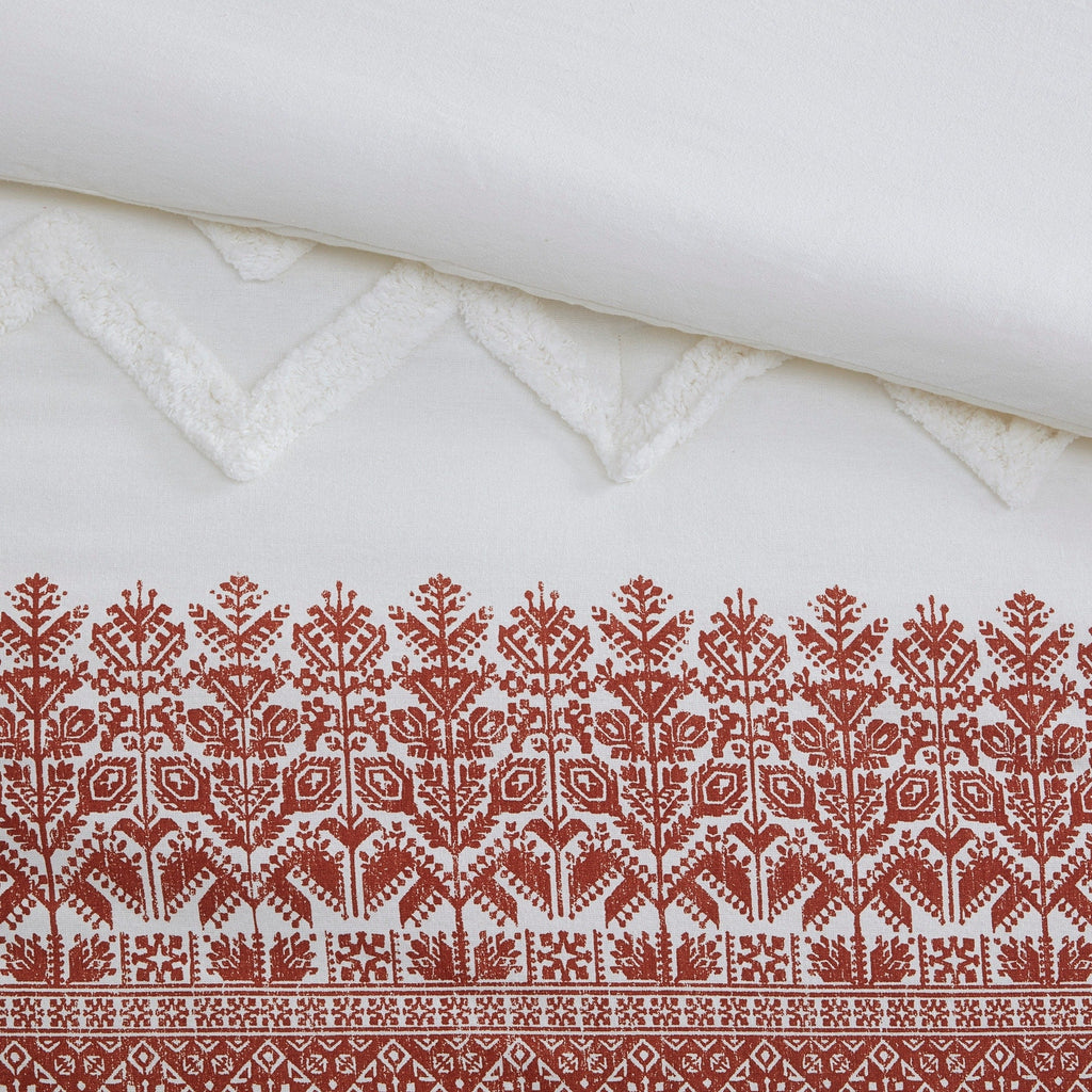 INK+IVY Mila 3 Piece Cotton Duvet Cover Set with Chenille Tufting