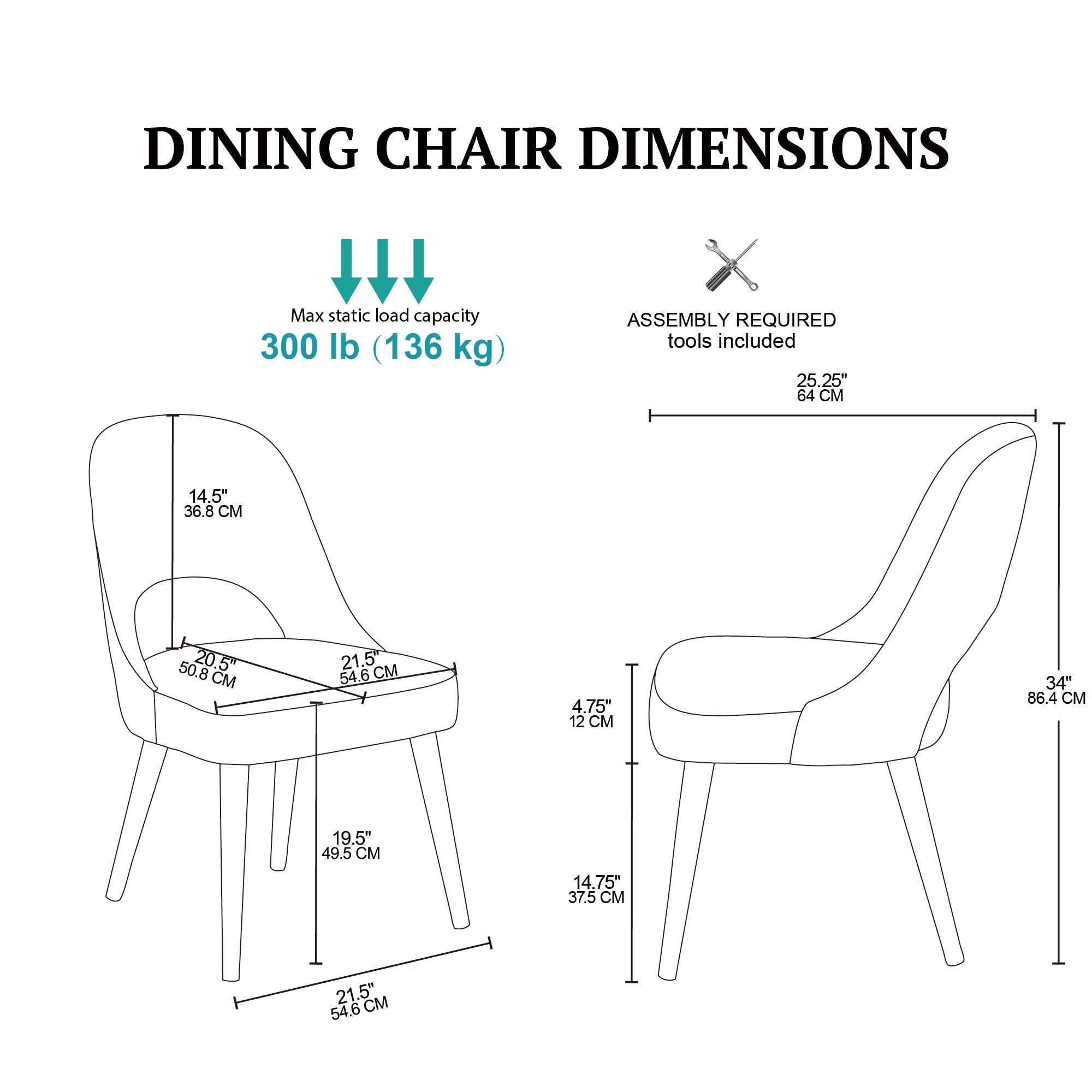 Chaises de salle à manger rembourrées INK IVY Nola avec dossier découpé (lot de 2)