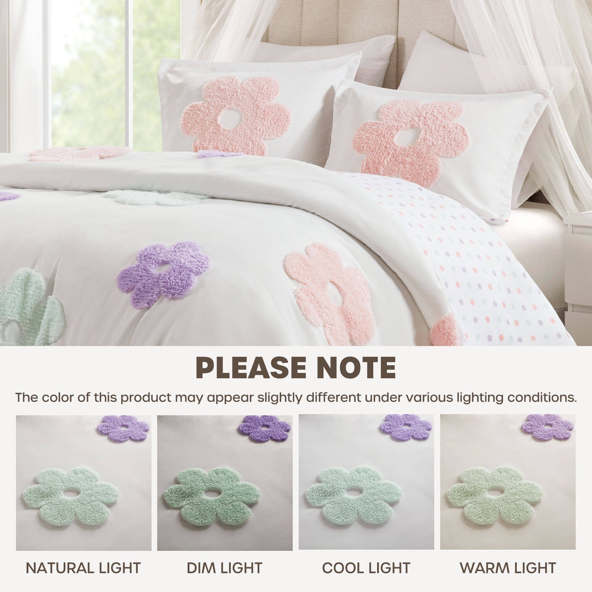 Intelligent Design Kids Madeline Floral Reversible Tufted Chenille Duvet Cover Set