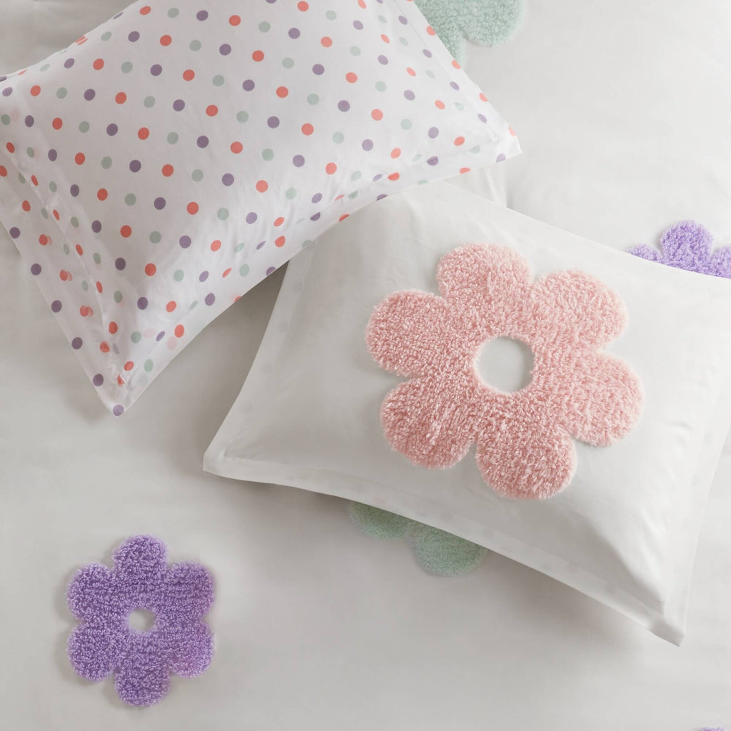 Intelligent Design Kids Madeline Floral Reversible Tufted Chenille Duvet Cover Set