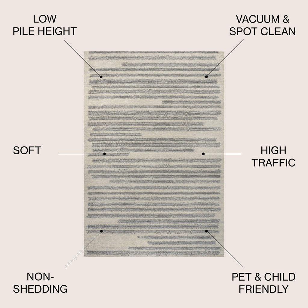 JONATHAN Y Tapis moderne à rayures berbères Aksil
