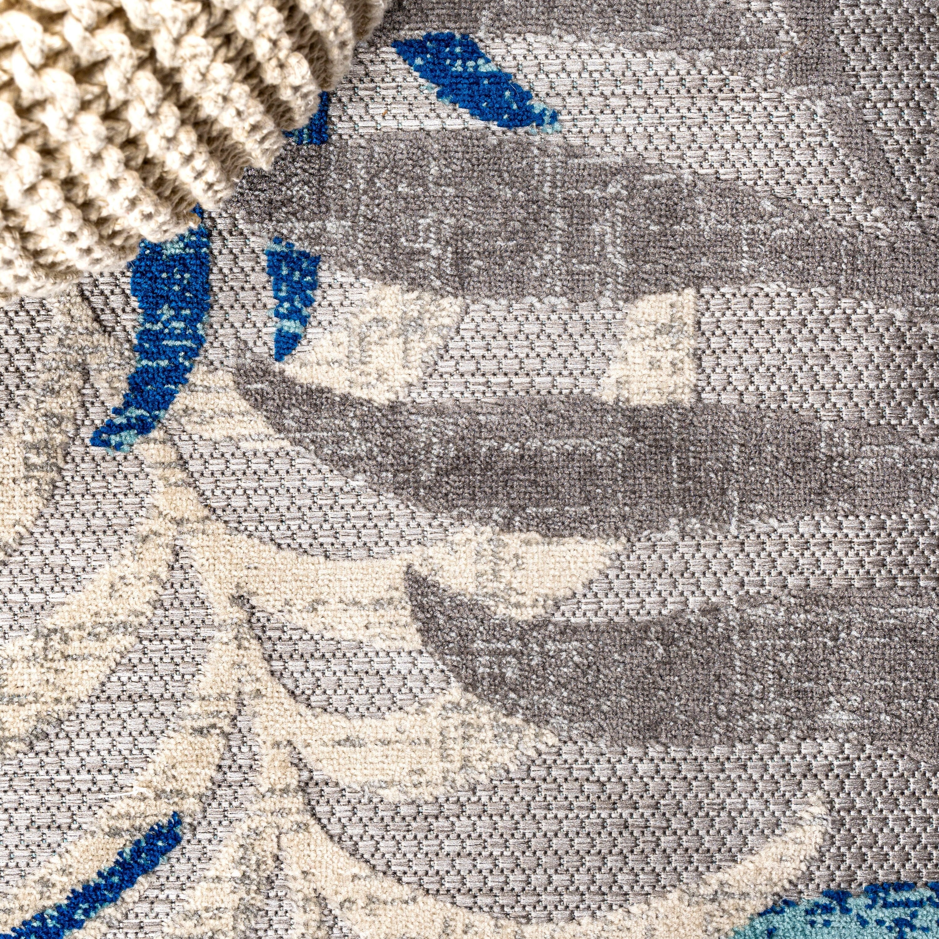 Tapis d'intérieur/extérieur JONATHAN Y Aydin à motifs de feuilles de palmier