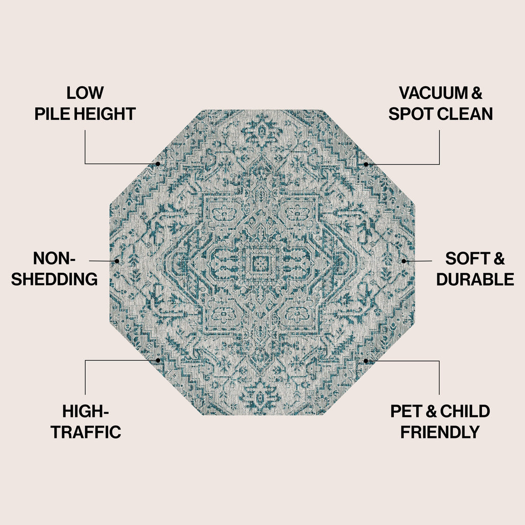 Tapis d'intérieur/extérieur JONATHAN Y Charleston Medallion