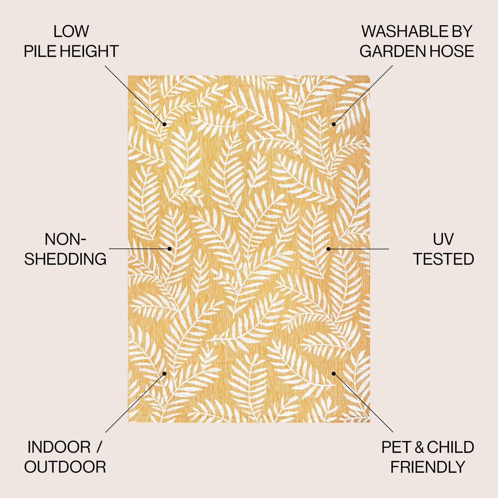 JONATHAN Y Tapis intérieur/extérieur à fronde de palmier Galon