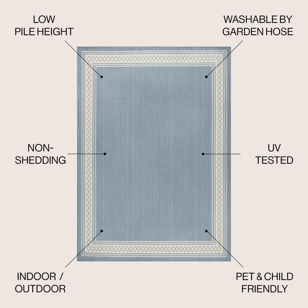 Tapis d'intérieur/extérieur JONATHAN Y Havana Classic à bordure losanges