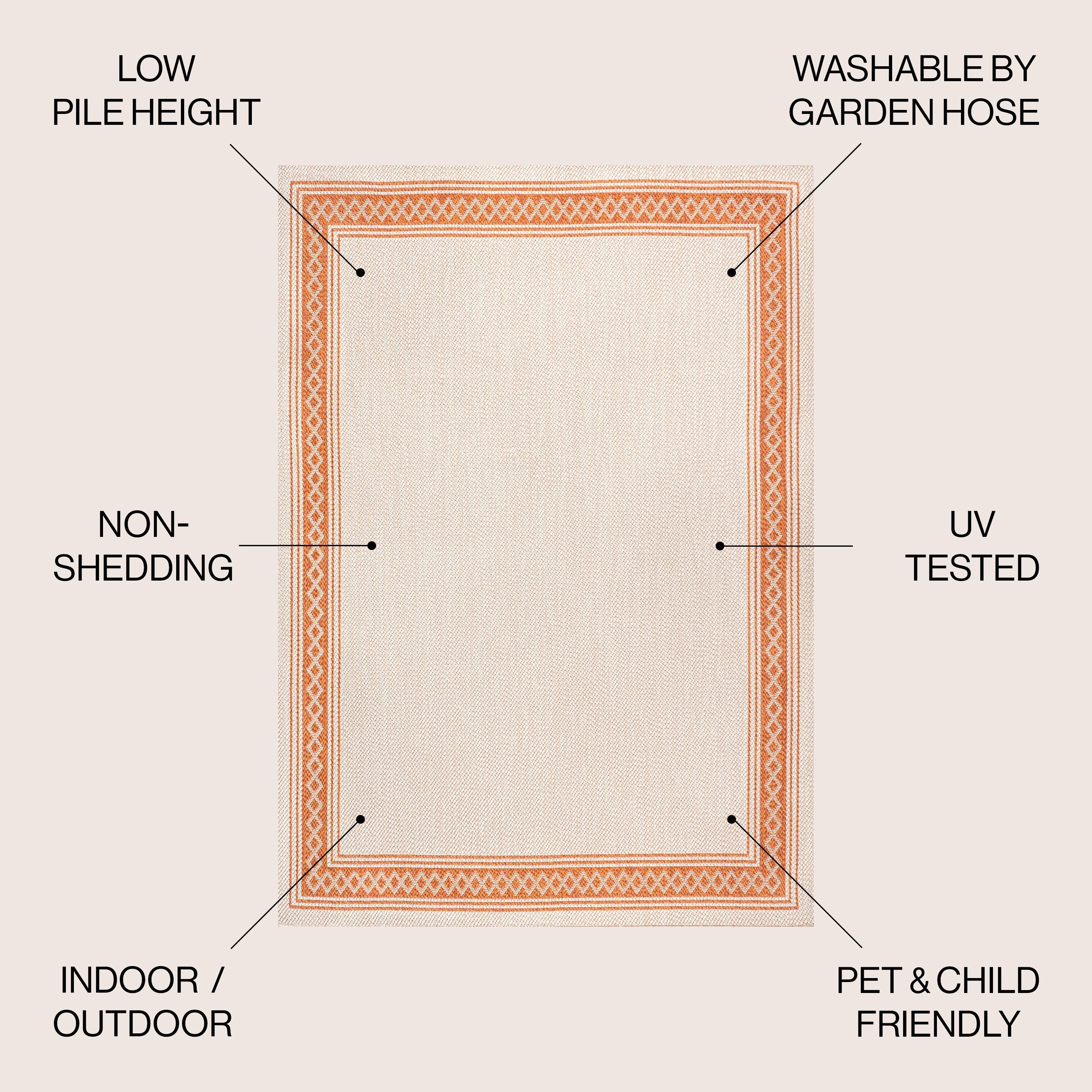 Tapis d'intérieur/extérieur JONATHAN Y Havana Classic à bordure losanges