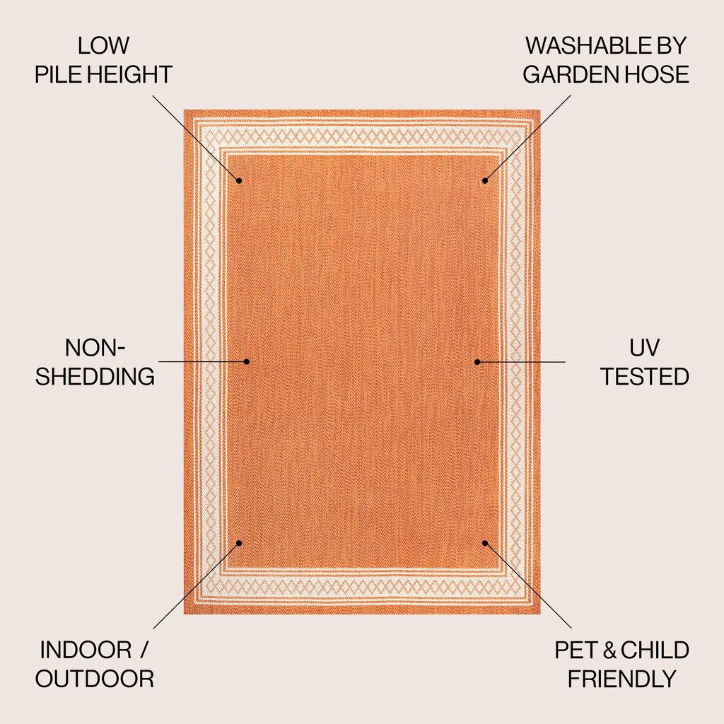 Tapis d'intérieur/extérieur JONATHAN Y Havana Classic à bordure losanges