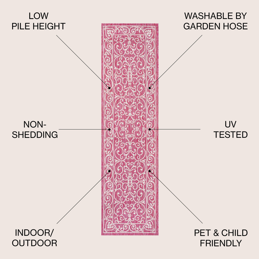 Tapis d'intérieur/extérieur JONATHAN Y à tissage texturé filigrane